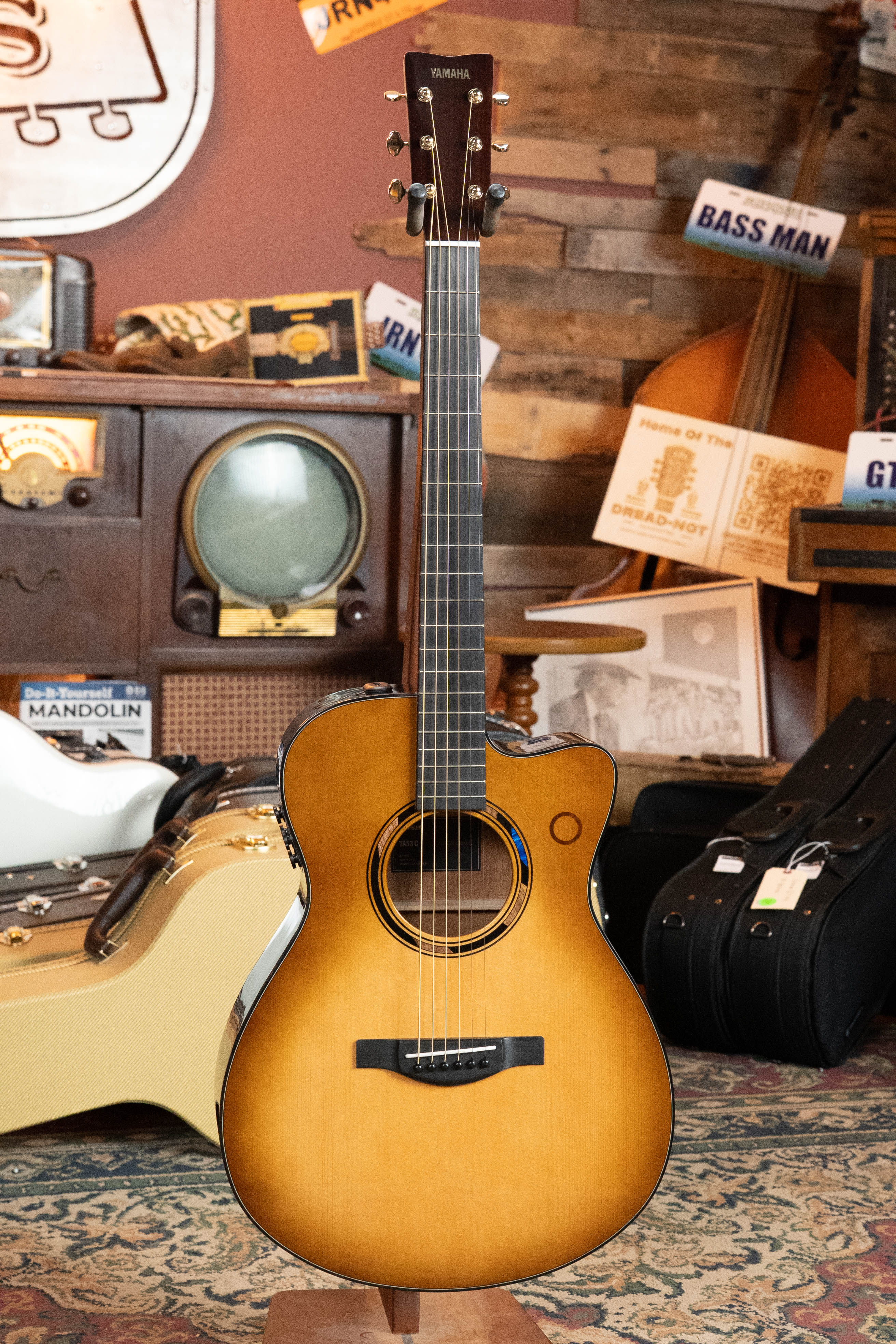 PRE-ORDER DEPOSIT ONLY *New 2026 Model* Yamaha TAS3C-SBD Sitka/Mahogany Sandburst Concert Guitar w/the NEWEST TransAcoustic System