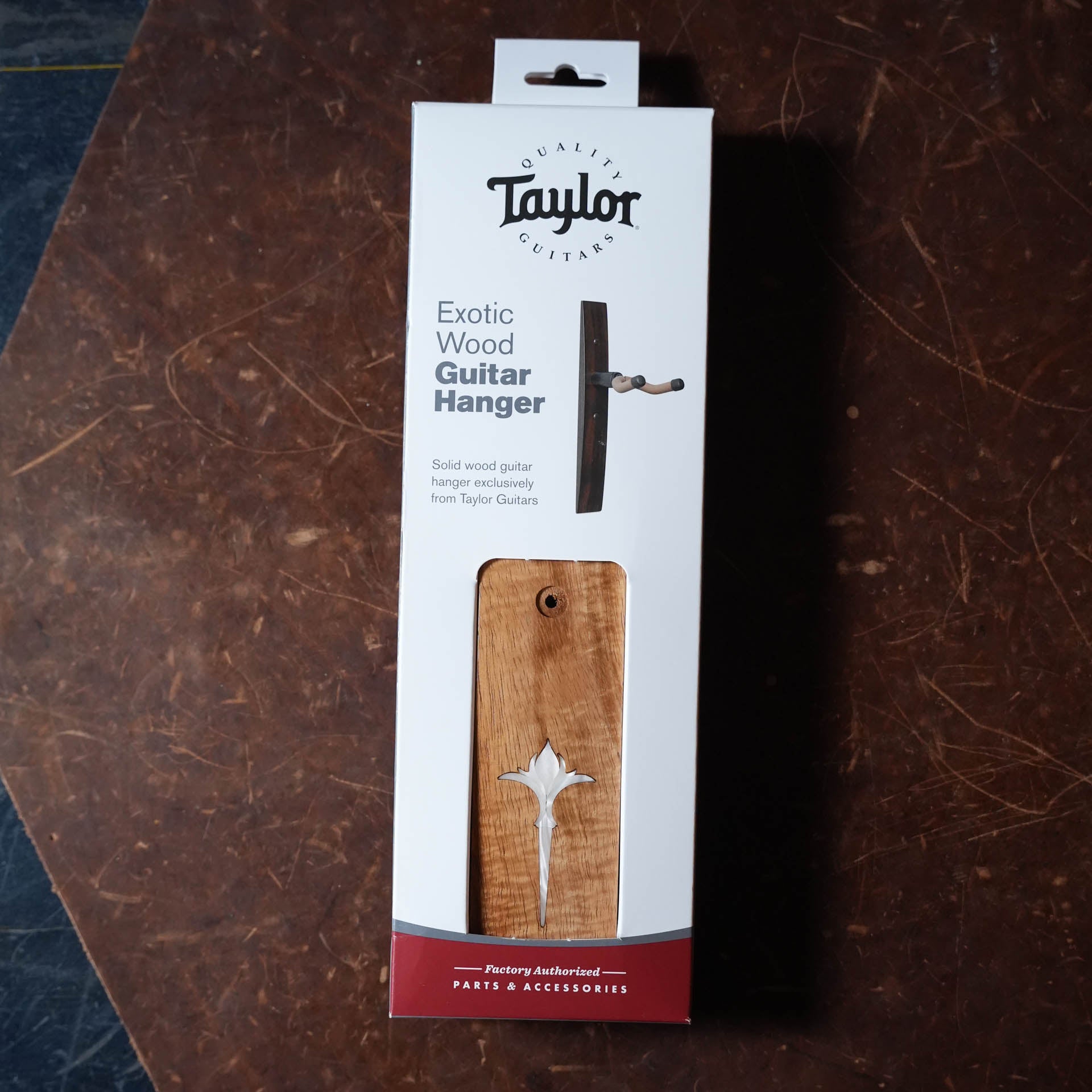 Taylor Nouveau Guitar Hanger, Koa, Italian Acrylic Inlay, White