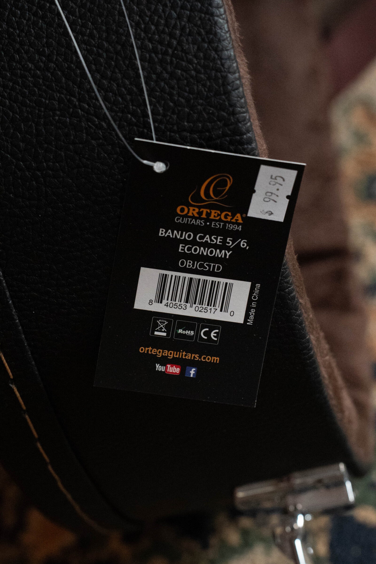 Ortega OBJCSTD Black Flat Top Banjo Hardshell Case