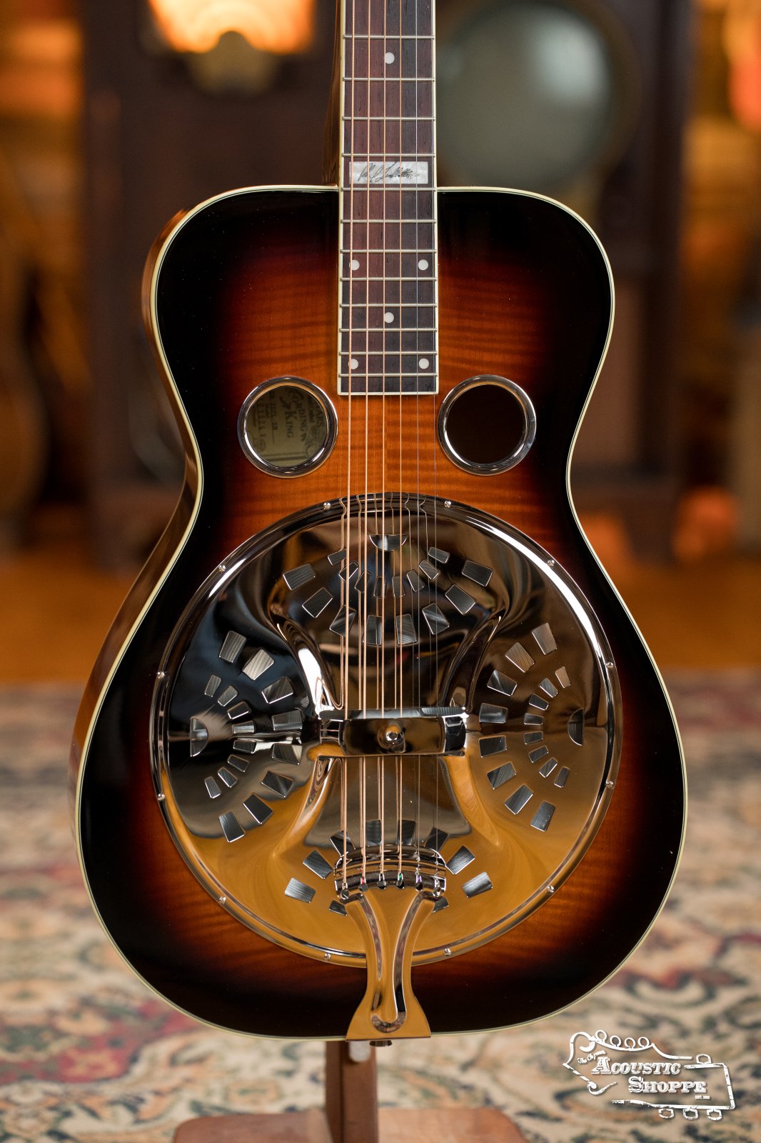 Recording King RR-75PL-SN Phil Leadbetter Signature All Flamed Maple Resonator Guitar #0248