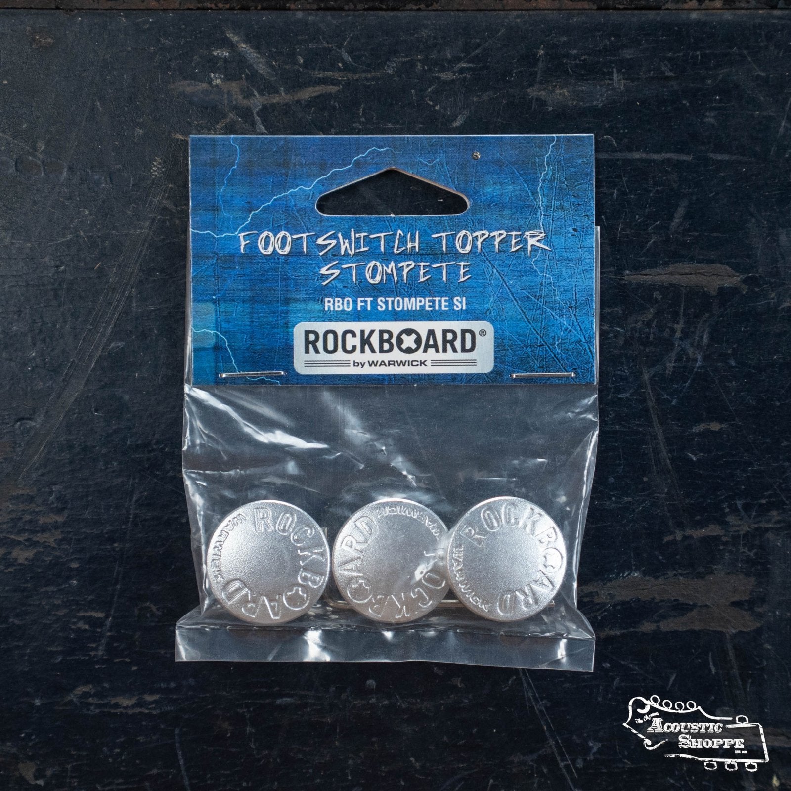 Rockboard Footswitch Topper StomPete, Silver, 3 pcs.