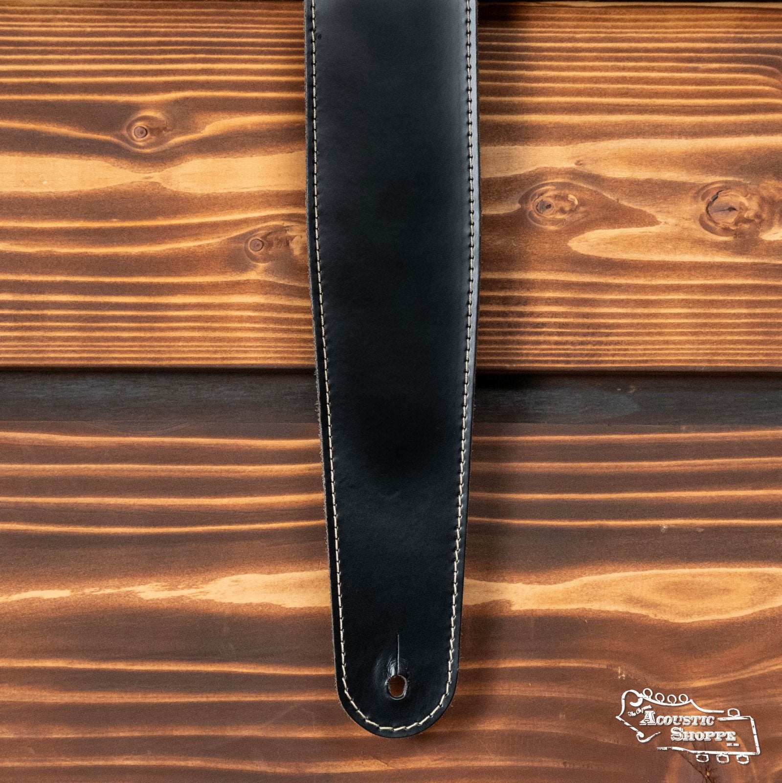 Classic Leather Guitar Strap with Contrast Stitch Black 25LS00-DX