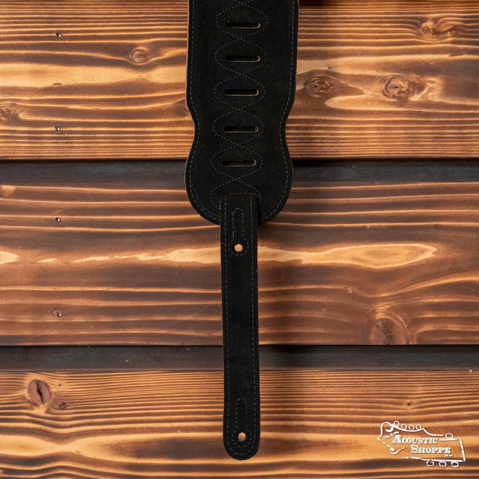 Levy's 3.5" Suede Leather Bass Strap With Suede Backing - Black (MS4-BLK)