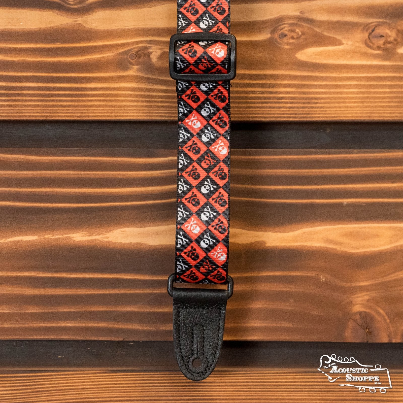 Levy's Jr Poly Series 1.5" Kids Skulls/Crossbones Guitar Strap w/Leather Ends