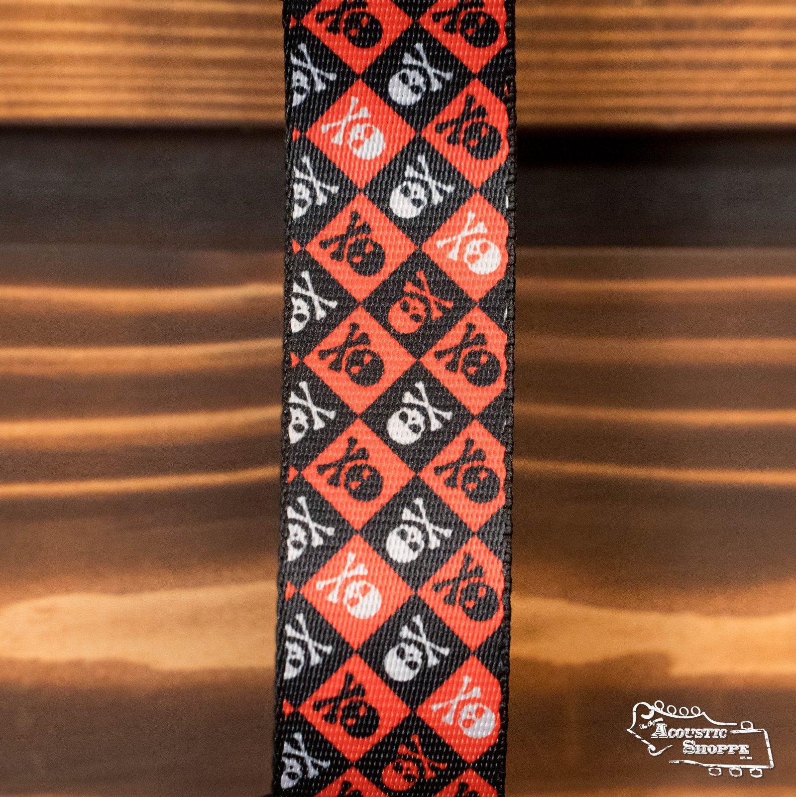 Levy's Jr Poly Series 1.5" Kids Skulls/Crossbones Guitar Strap w/Leather Ends