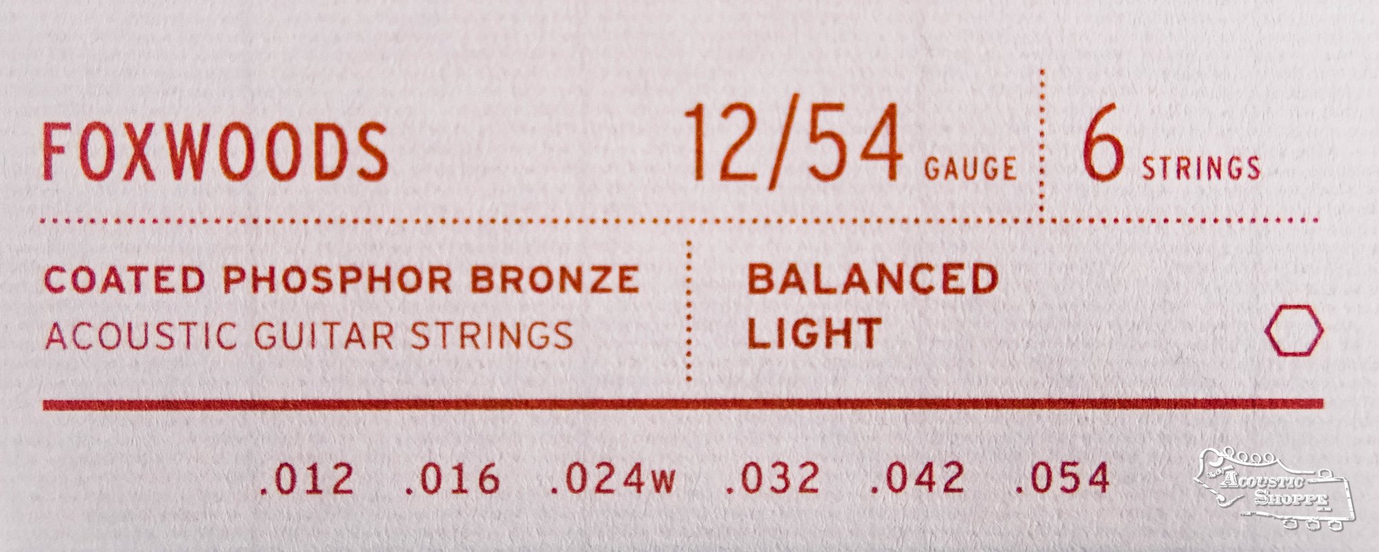 Stringjoy Foxwoods Light Gauge (12-54) Coated Phosphor Bronze Acoustic Guitar Strings