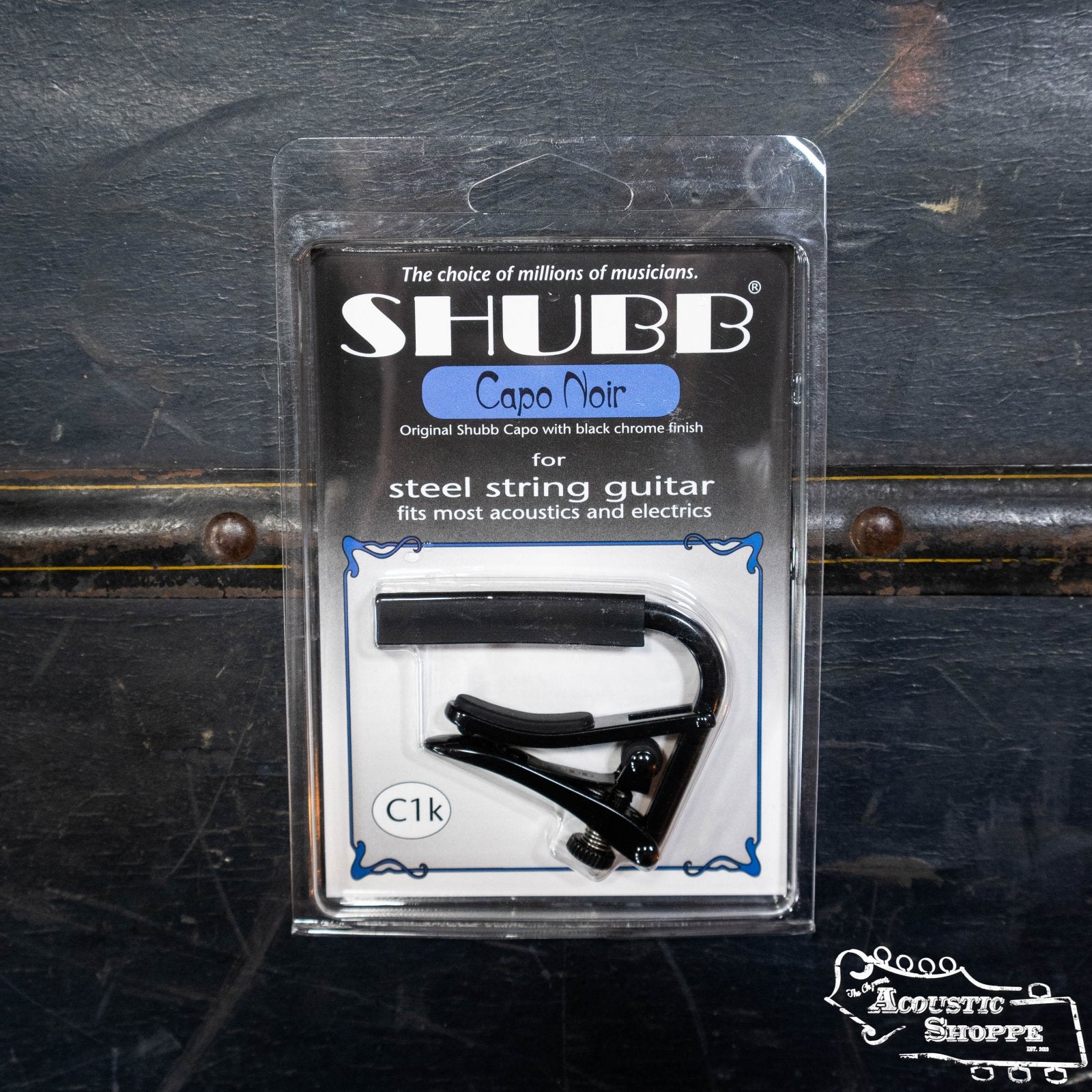 Shubb C1k Black Chrome Capo Noir for Steel String Guitar