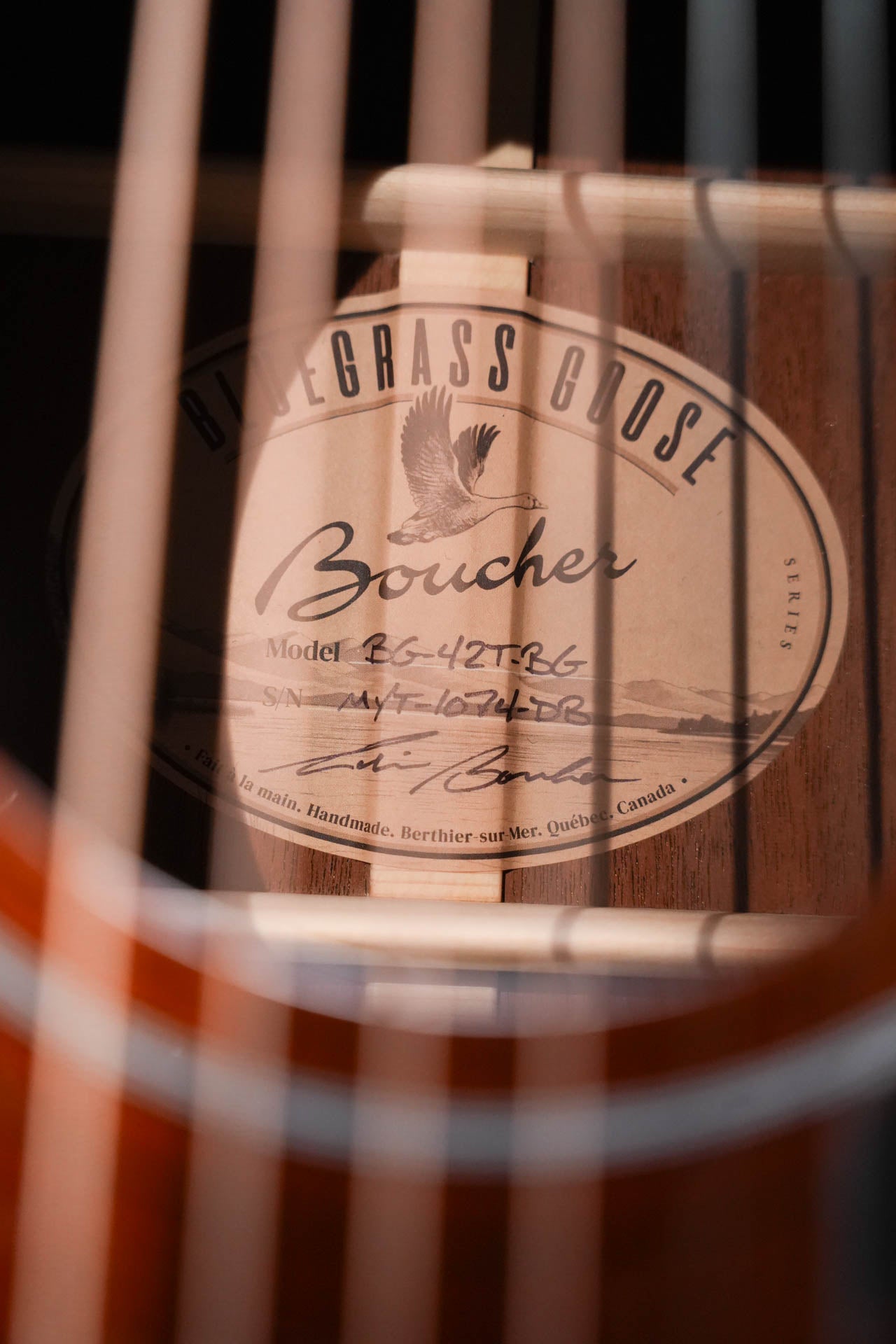 *Stage Ready* Boucher BG-42T-BG Torrefied Adirondack/Torrefied Mahogany Bluegrass Goose Ambertone Burst Gold Pack Dreadnought Acoustic Guitar #1074