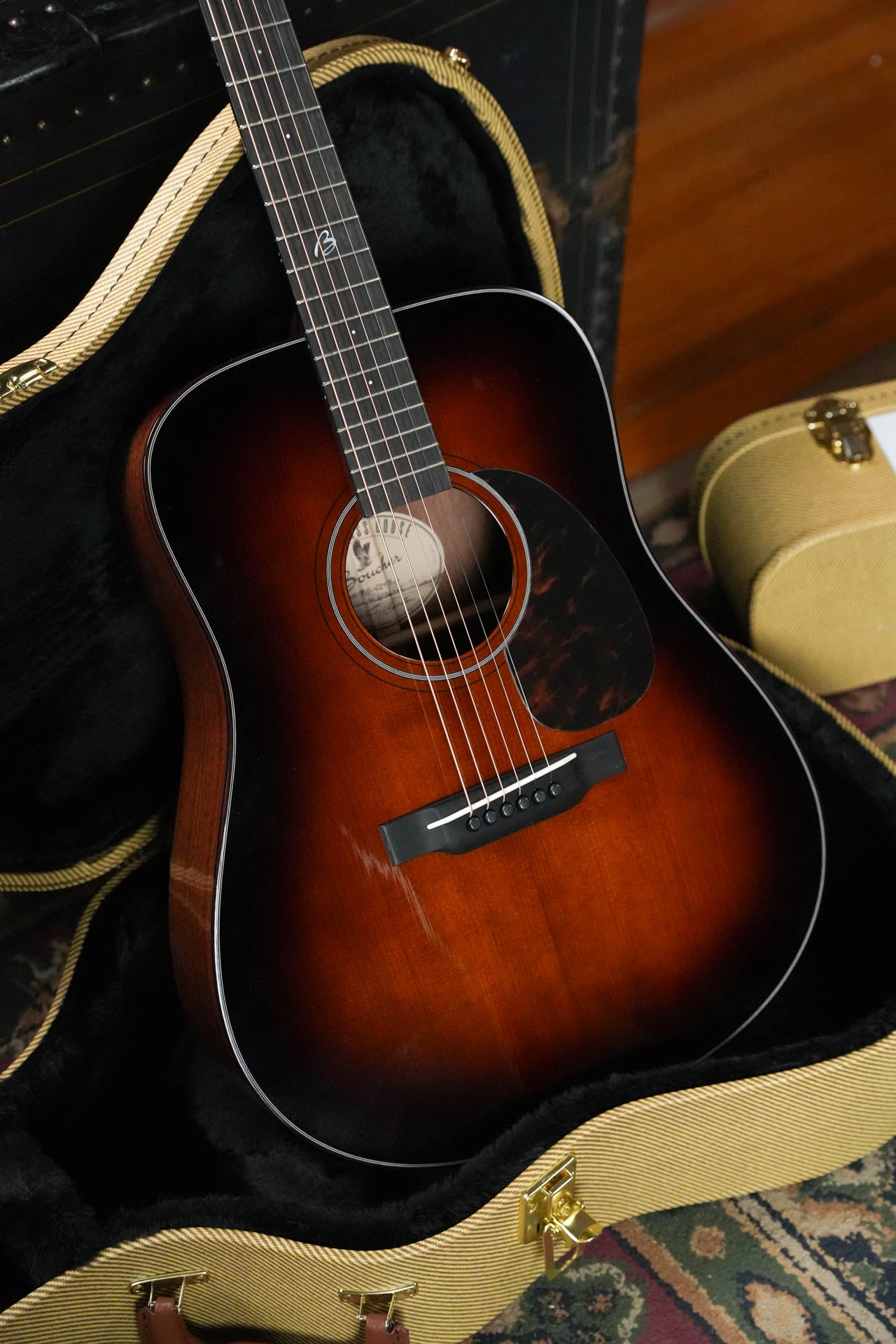 *Stage Ready* Boucher BG-42T-BG Torrefied Adirondack/Torrefied Mahogany Bluegrass Goose Ambertone Burst Gold Pack Dreadnought Acoustic Guitar #1074