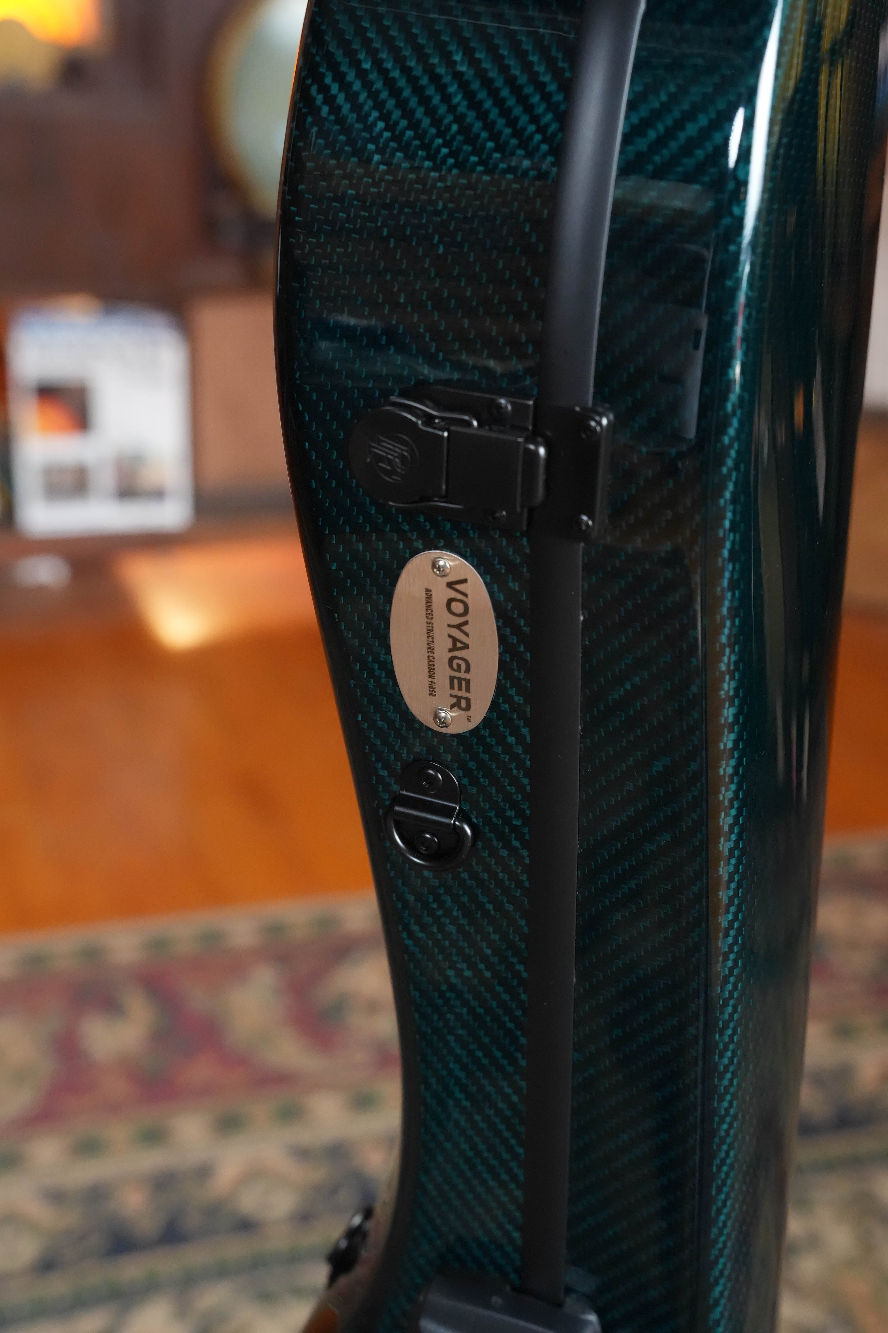 TKL Voyager 14-Fret Traditional OptiX Teal/Black Carbon Fiber Triple O/ Orchestra Model Case