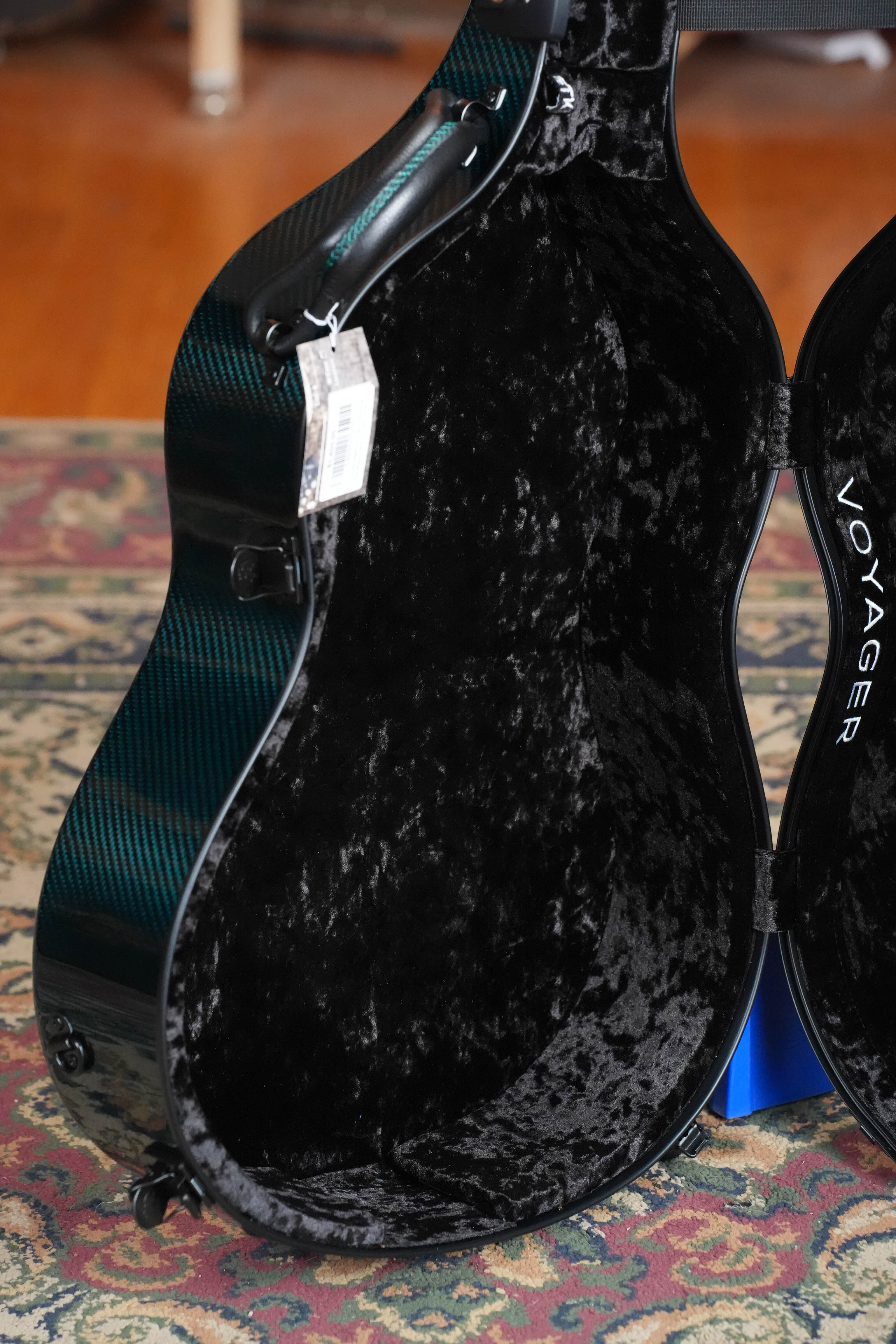 TKL Voyager 14-Fret Traditional OptiX Teal/Black Carbon Fiber Triple O/ Orchestra Model Case