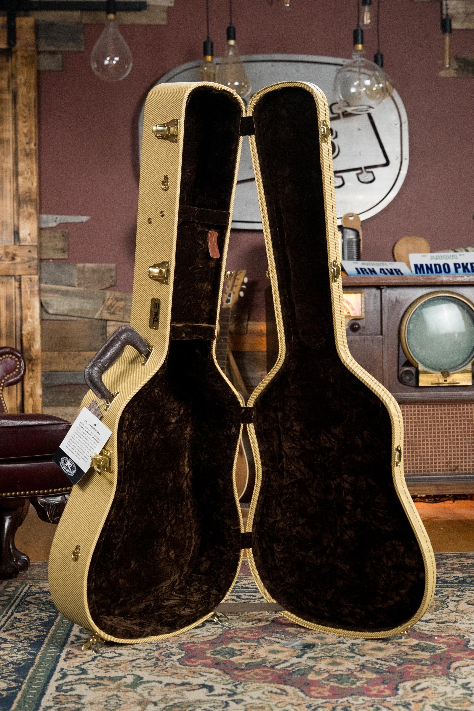 TKL 09115 Elite Archtop 6/12 String Dreadnought Tweed Guitar Case