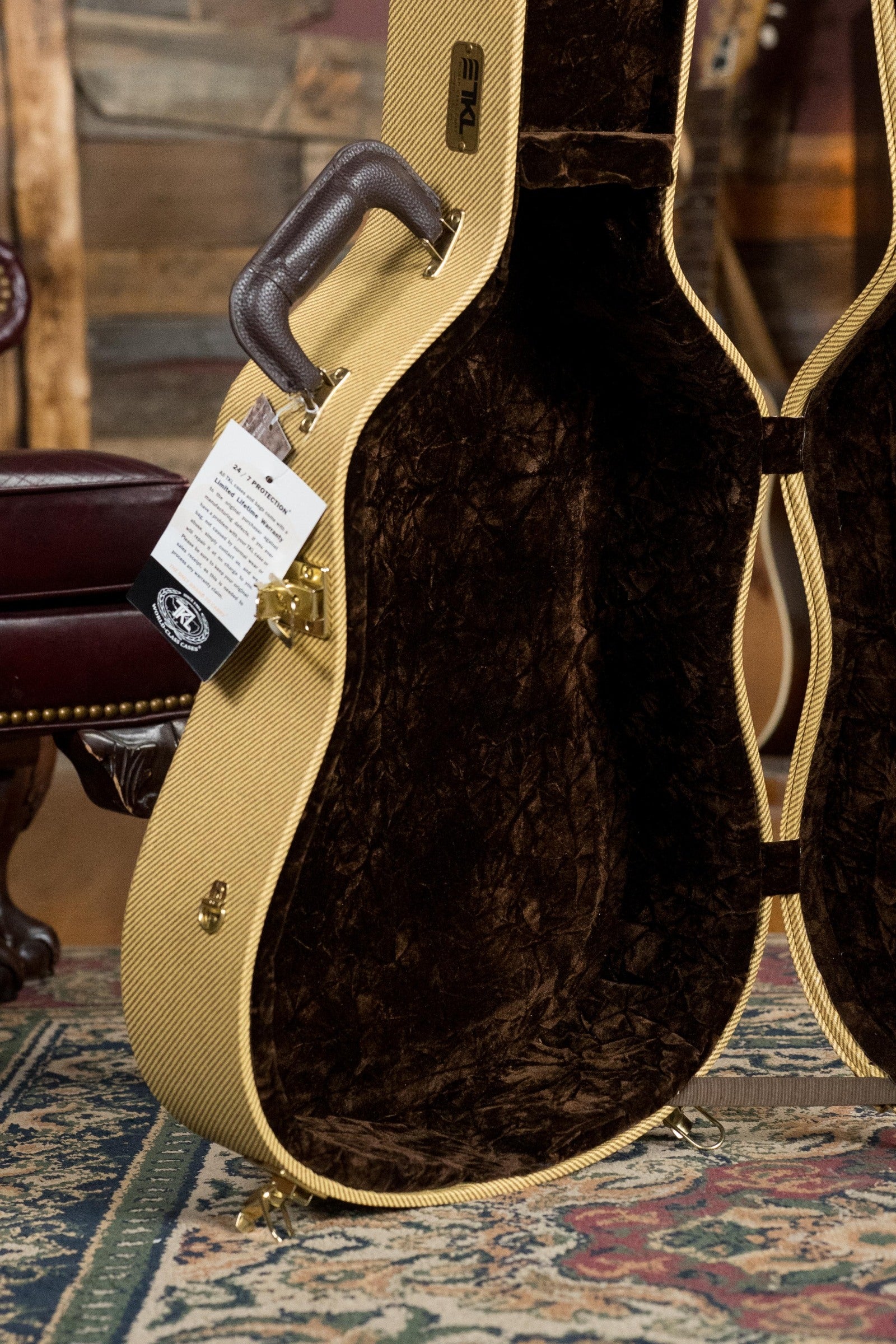 TKL 09115 Elite Archtop 6/12 String Dreadnought Tweed Guitar Case