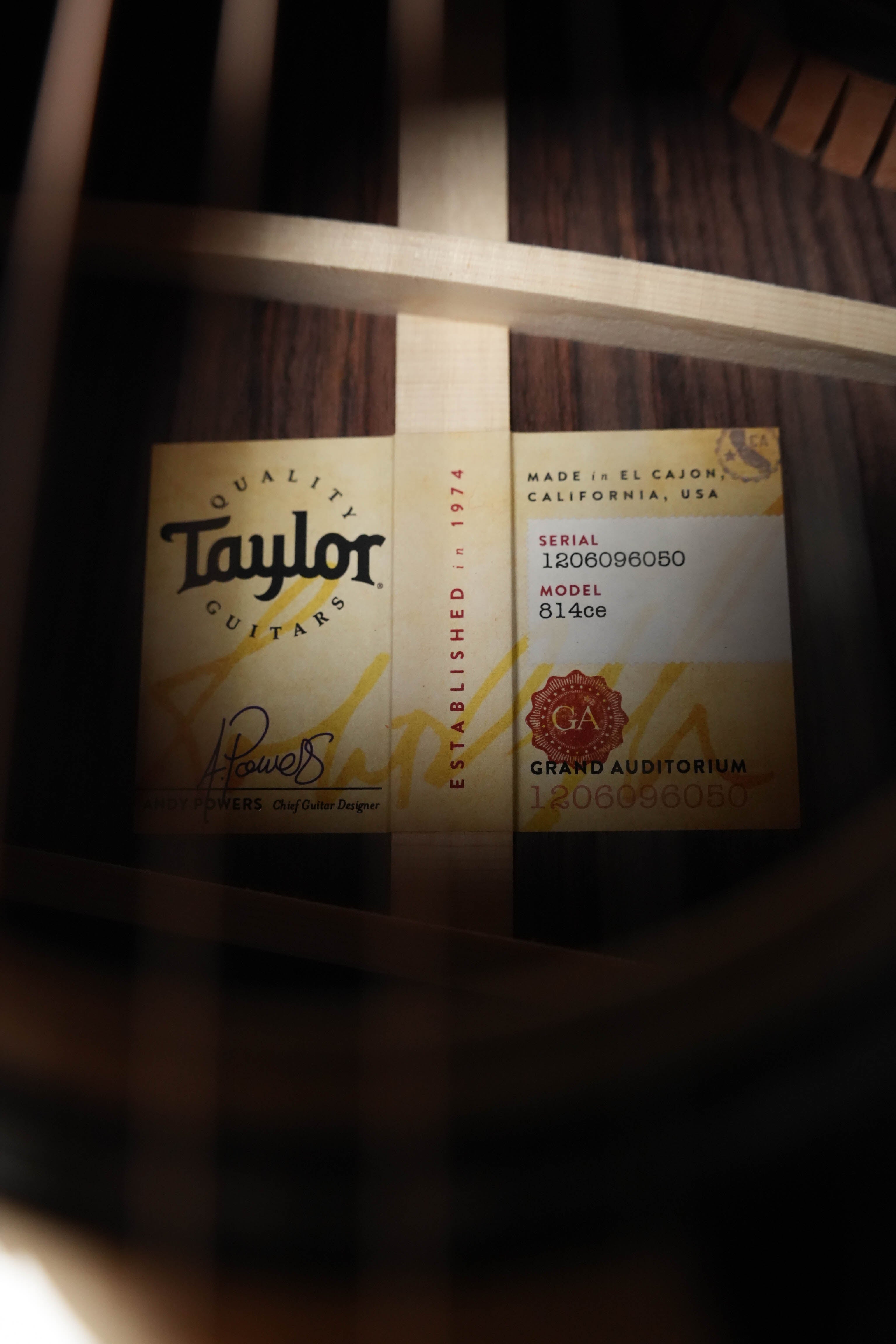 Taylor 814ce Grand Auditorium Acoustic-Electric #6050