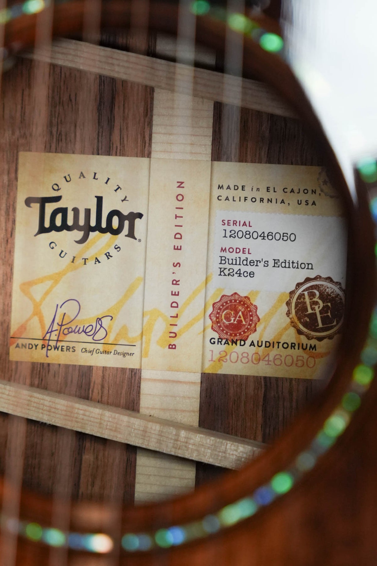 Taylor Builder's Edition K24ce Grand Auditorium Acoustic-Electric #6050