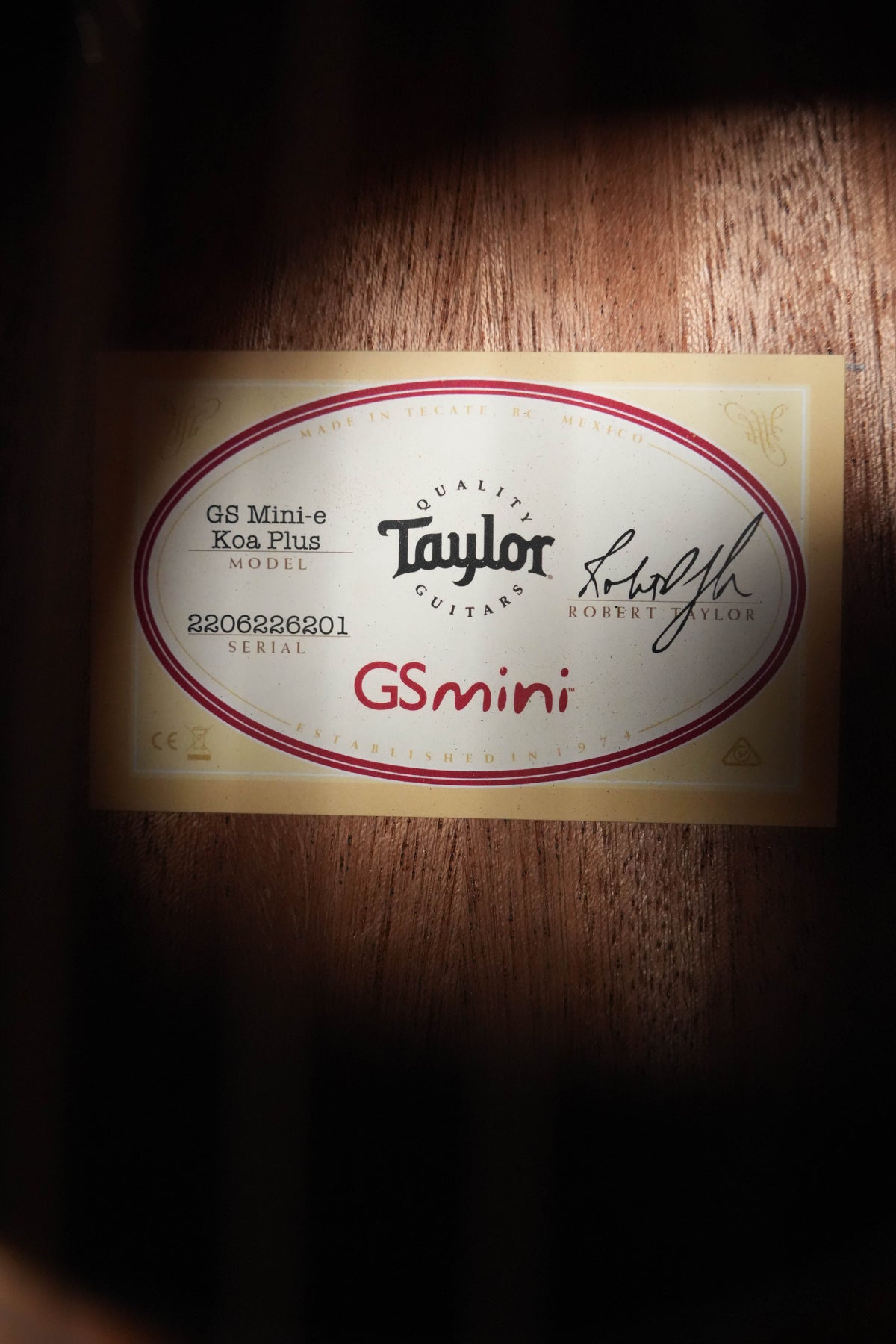 Taylor GS Mini-e Koa Plus Acoustic-Electric #6201