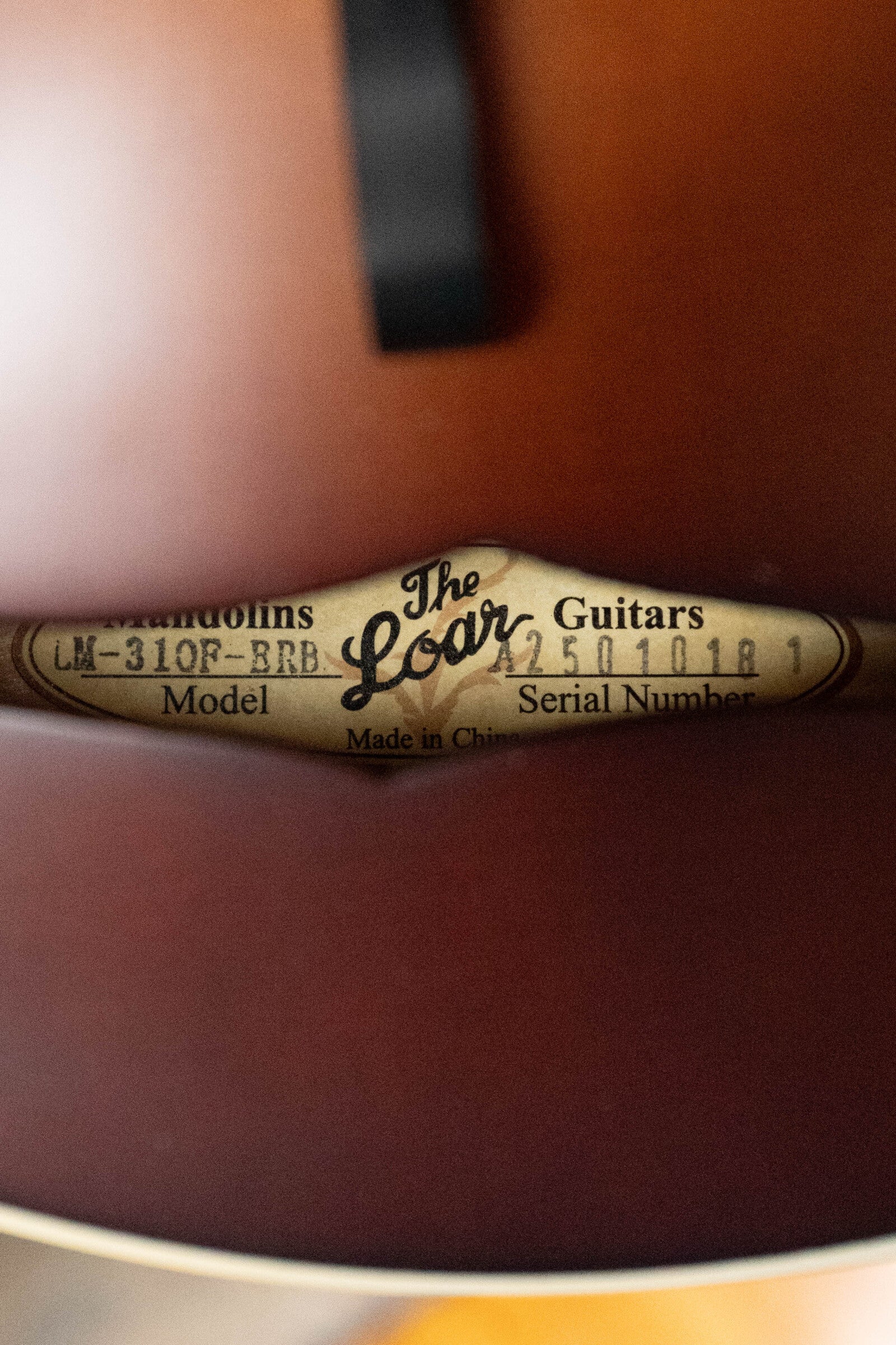 The Loar LM-310F-BRB Honey Creek F-Style Brownburst Mandolin #0181