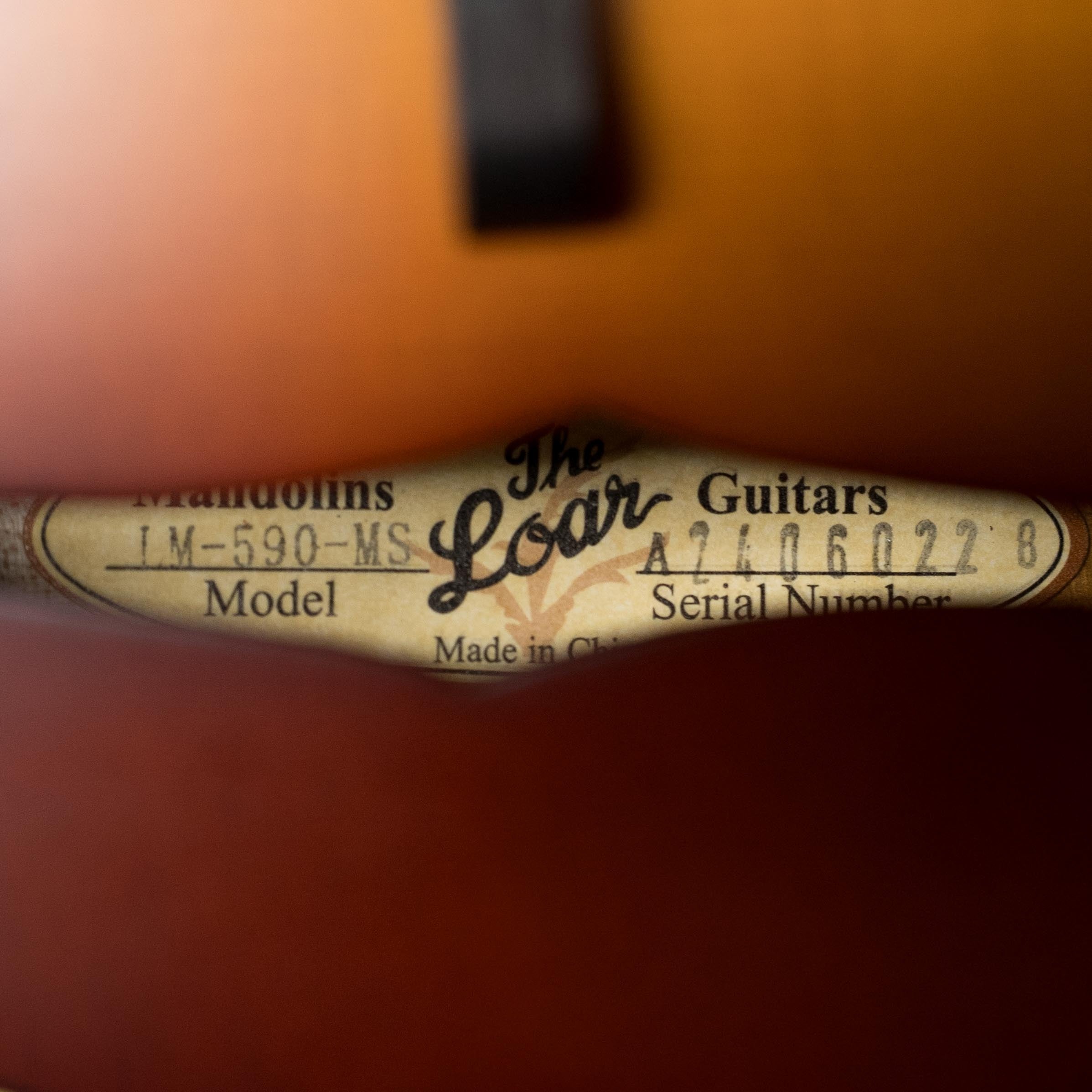 The Loar LM-590-MS Contemporary Satin F-Style Sunburst Mandolin #0228