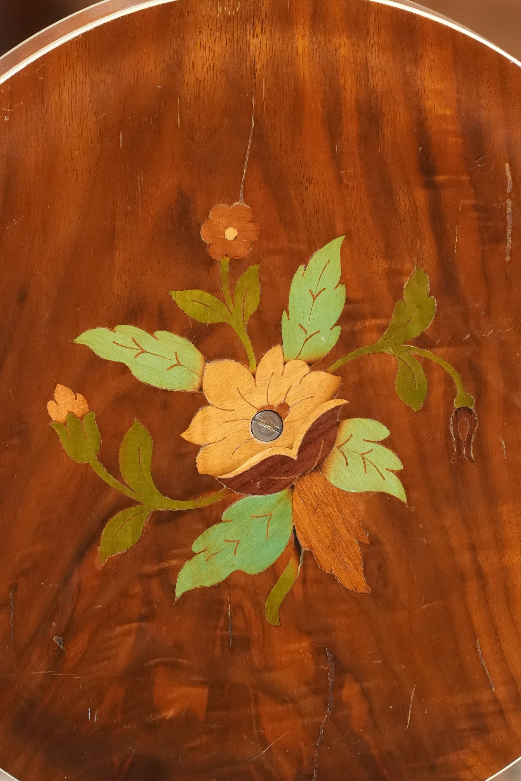 (Used) 1970s Unbranded Aluminum Rim Tenor Banjo with Decorative Inlayed Resonator