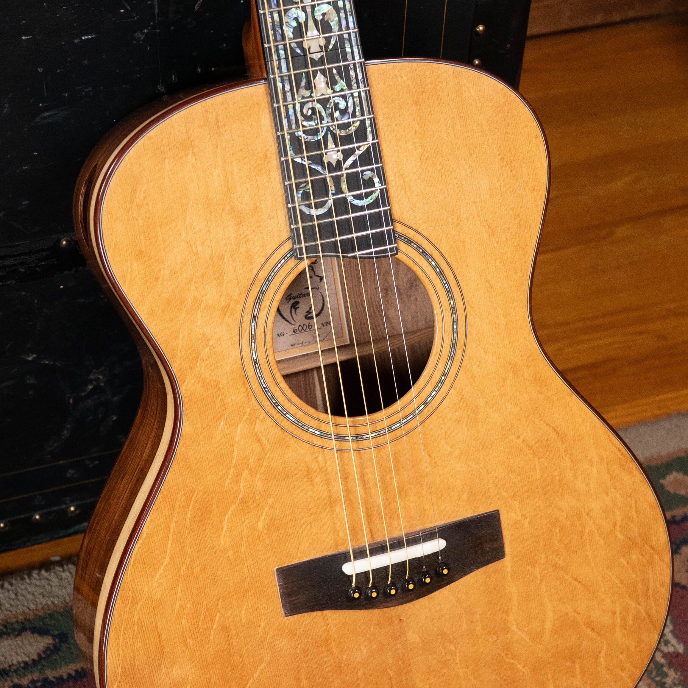 (Used) 2012 Harvey Leach All Honduran Rosewood Folding Neck Travel Acoustic Guitar #6006