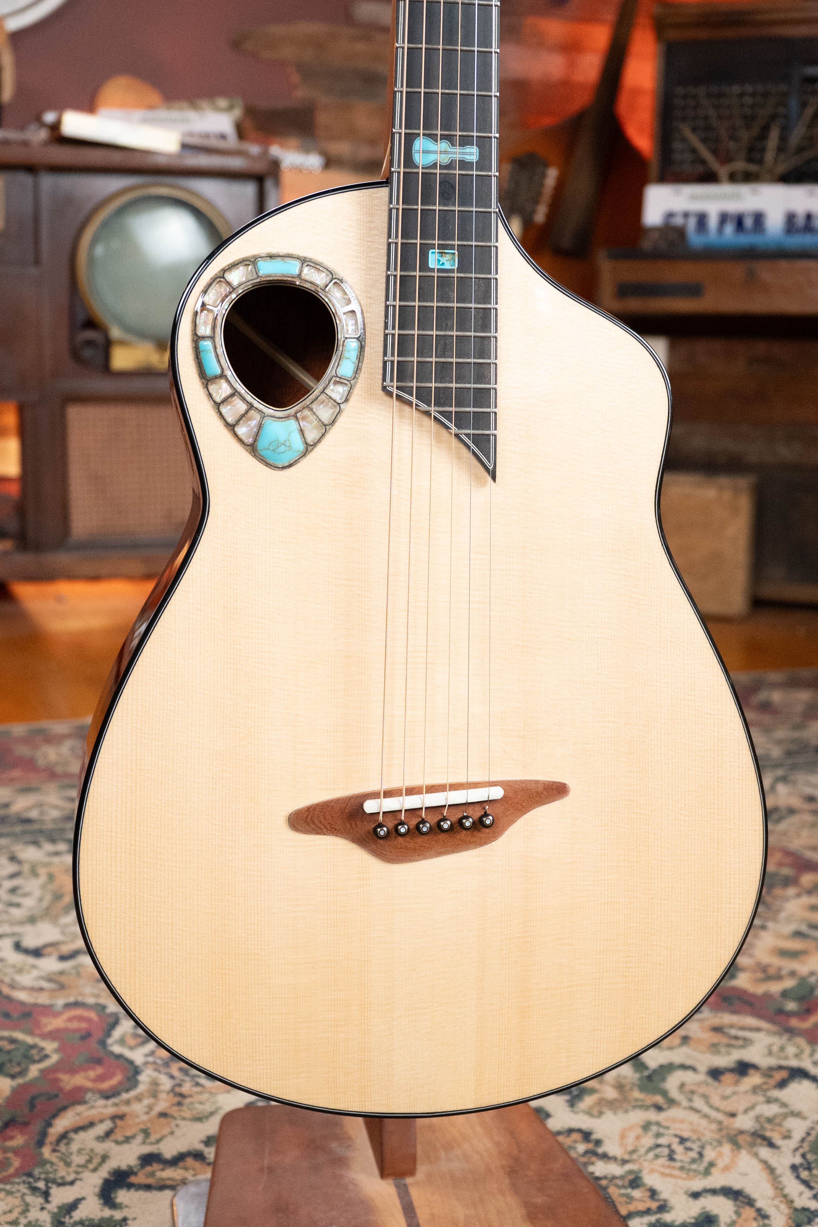 (Used) 2022 Lame Horse Big Hoss Alpine/Mesquite Beveled Edged Grand Auditorium Acoustic Guitar #3674