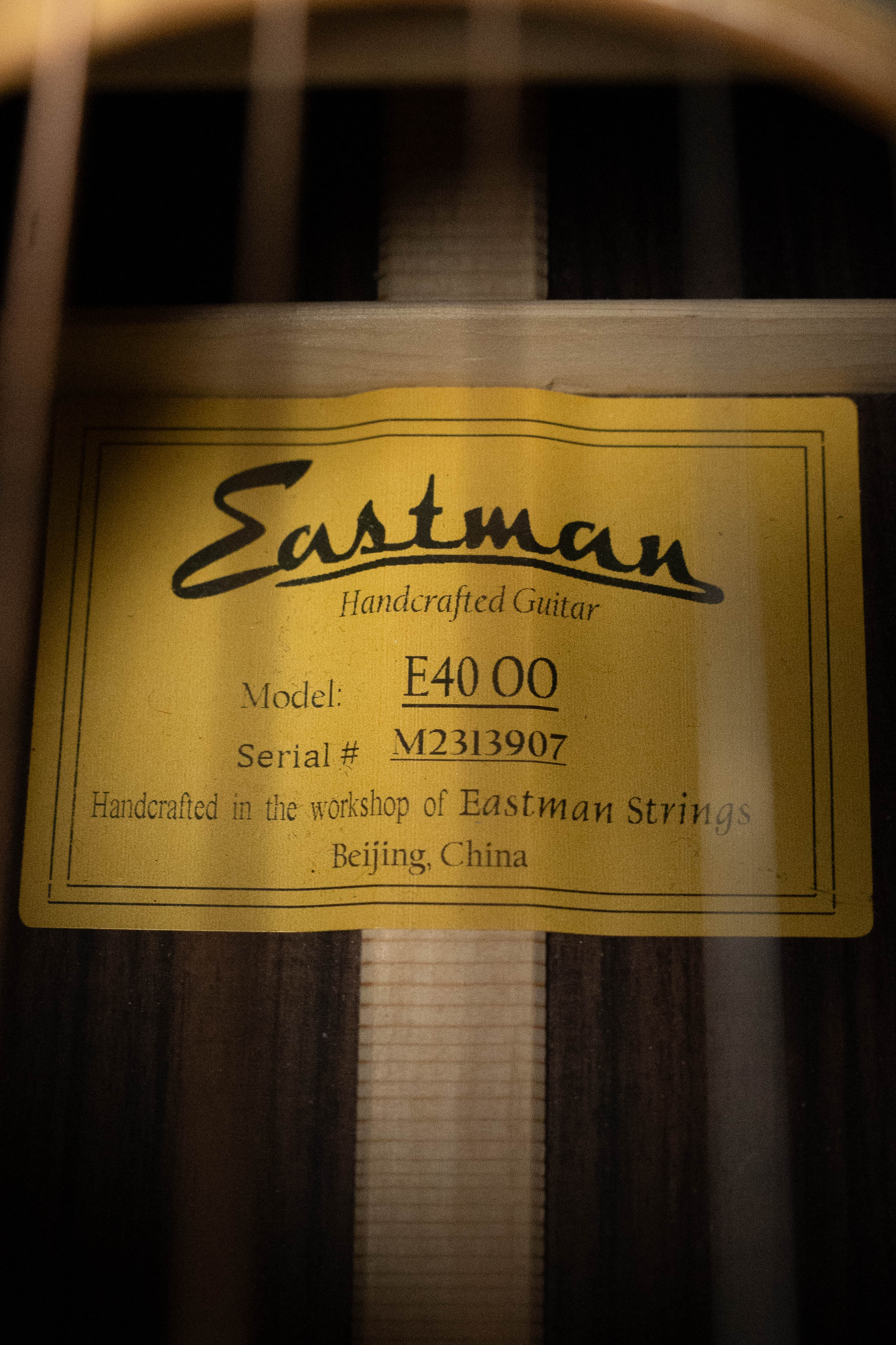 (Used) 2023 Eastman E40OO Solid AAA Grade Thermo-Cured Adirondack Spruce Top/Solid Rosewood, OO Acoustic Guitar #3907