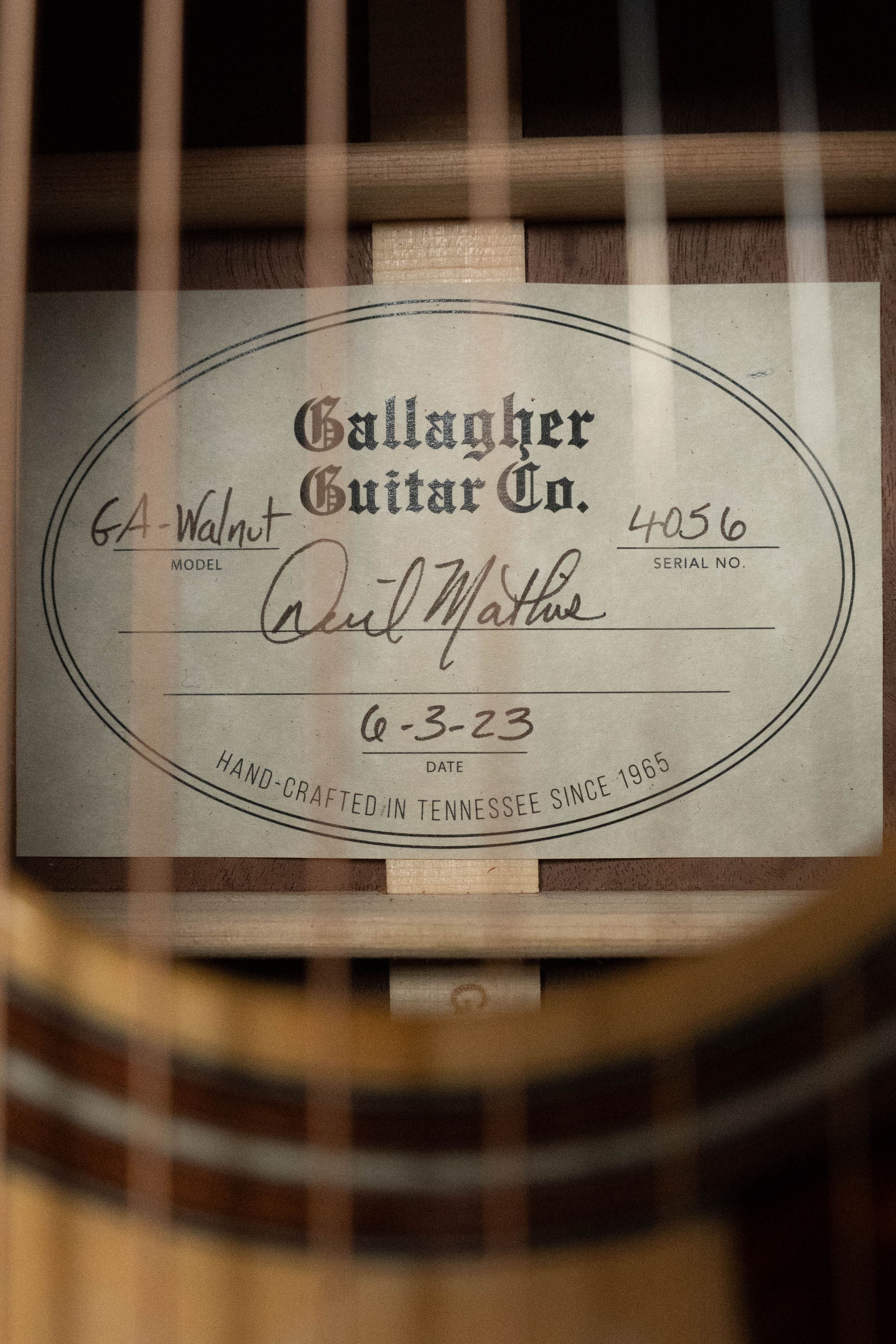 (Used) 2023 Gallagher GA-50 Sitka/Walnut Dreadnought Acoustic Guitar #4056