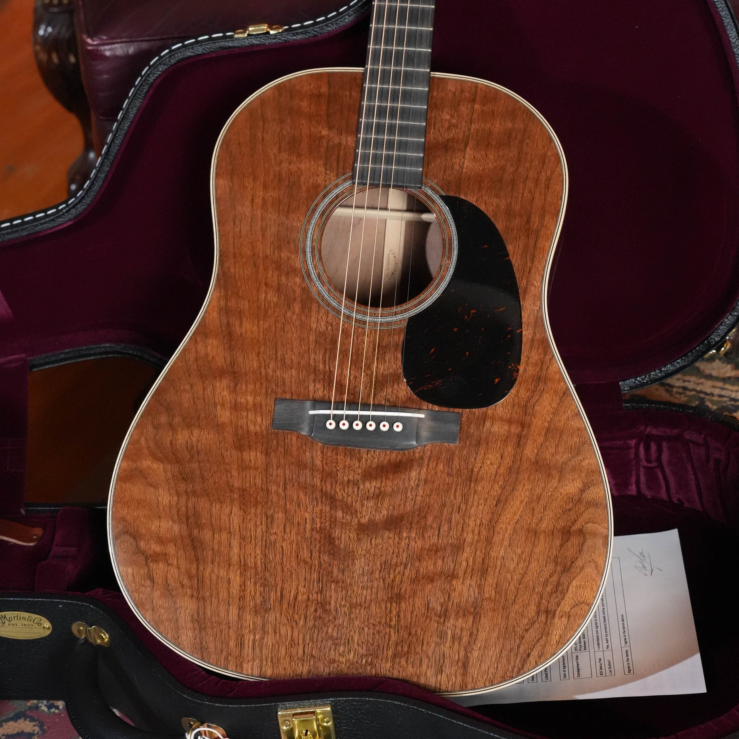 (Used) 2024 Martin Custom Shop All Walnut Slope Shoulder Dreadnought Acoustic Guitar #0844