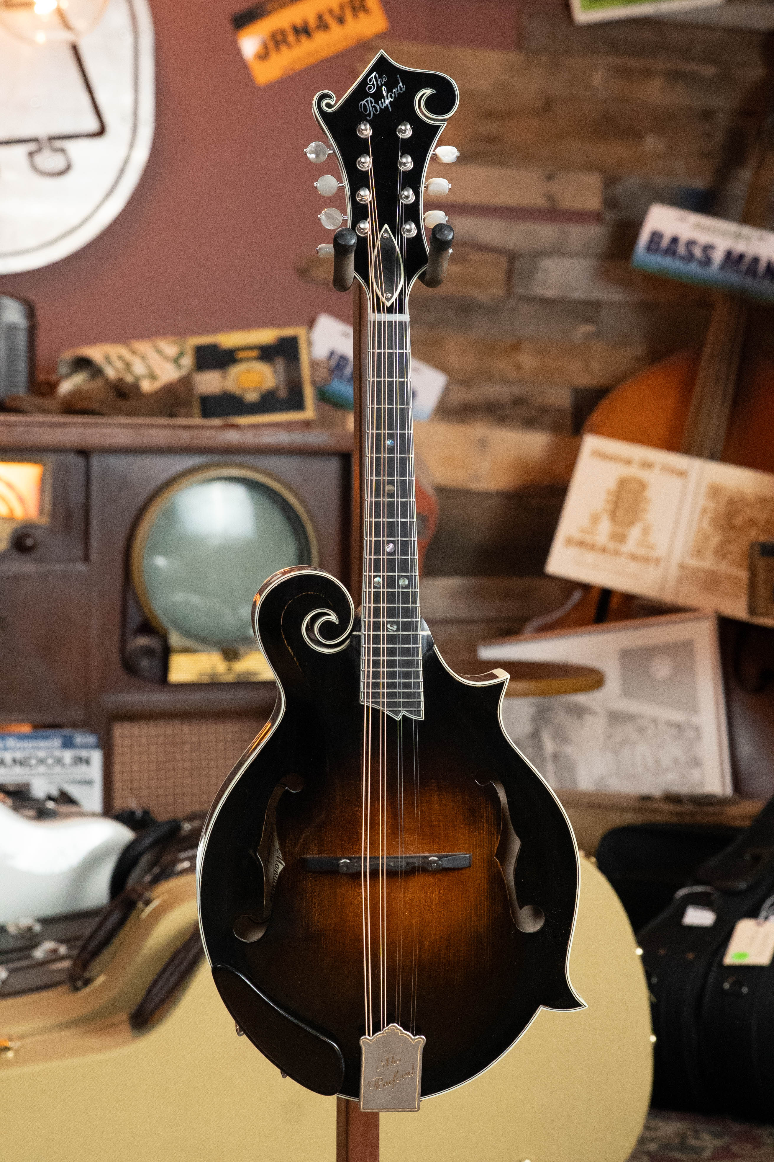 (New - Player Wear) 2025 Buford F-5T Torrefied Adirondack/Maple F-Style Hand-Carved Mandolin #011