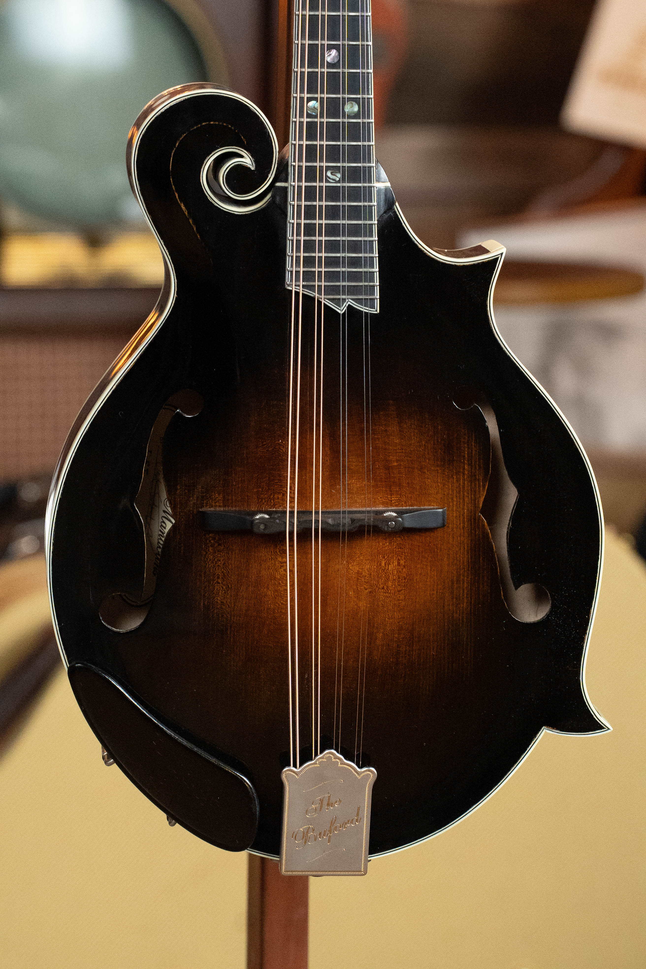 (New - Player Wear) 2025 Buford F-5T Torrefied Adirondack/Maple F-Style Hand-Carved Mandolin #011