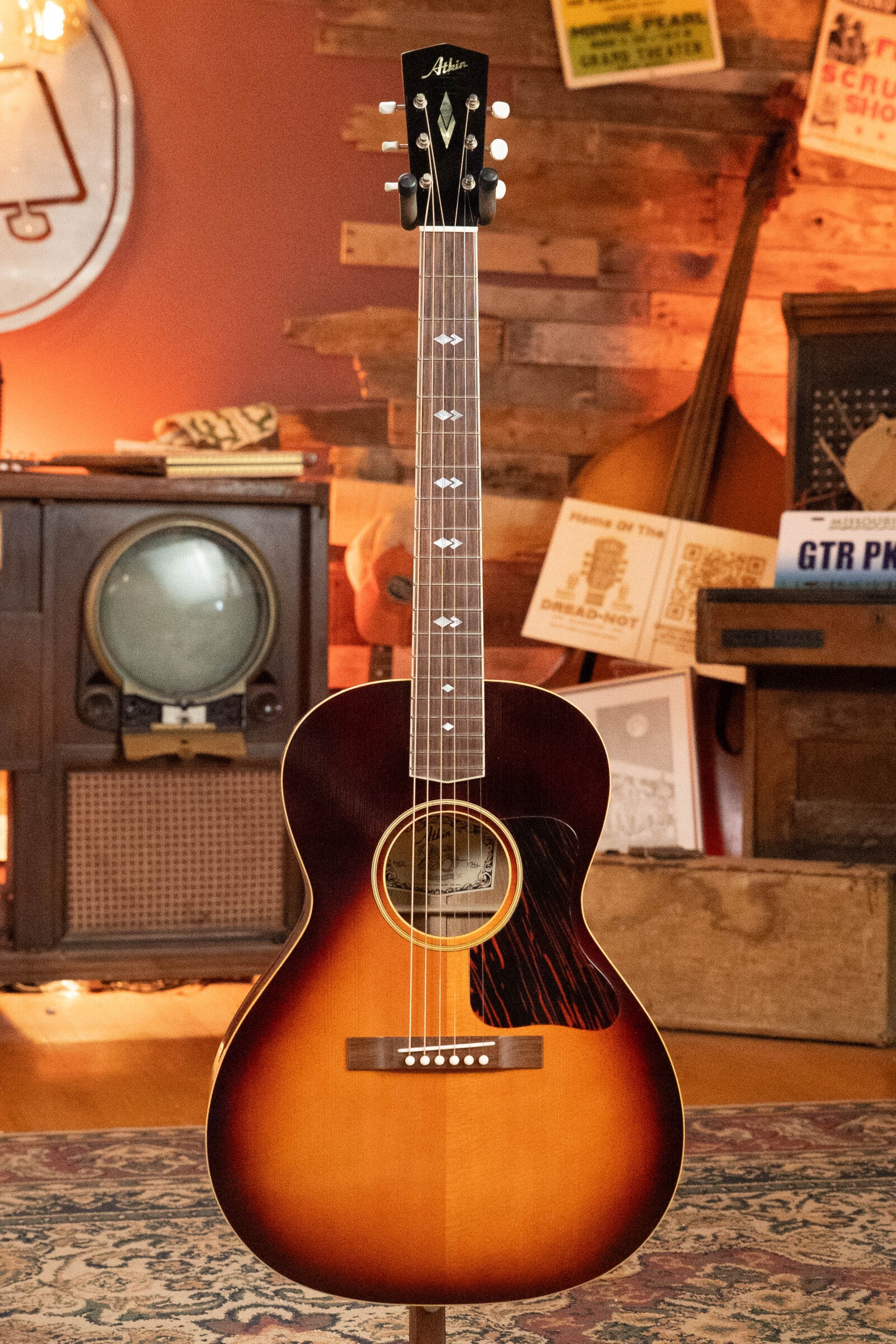 (Used) Atkin L36 Custom Baked Adirondack/Figured Yew Parlor Acoustic Guitar #2060