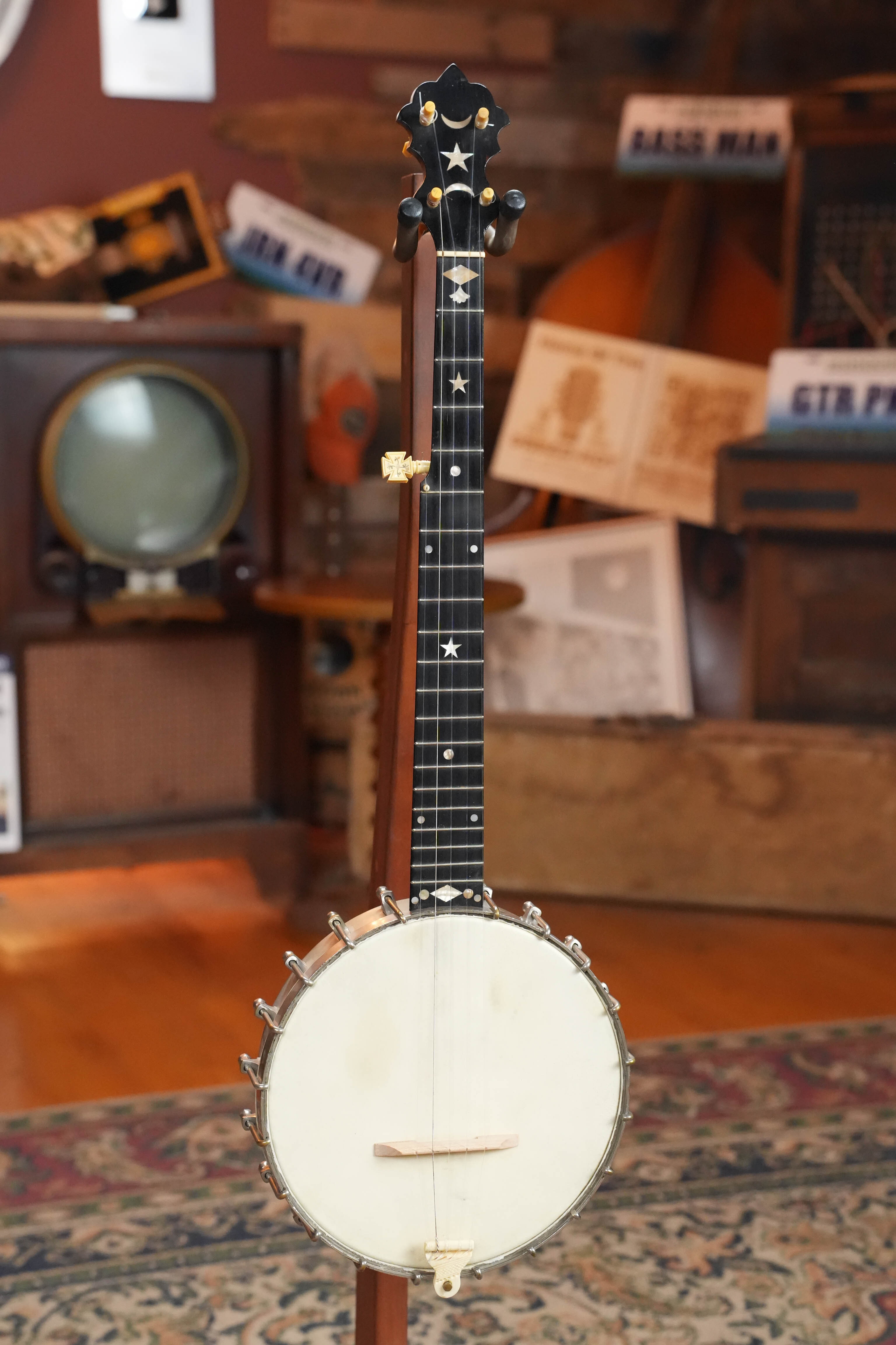 (Used) Vintage c. 1889 S.S. Stewart 5-String Open-Back Pony/A-Scale Banjo #5643
