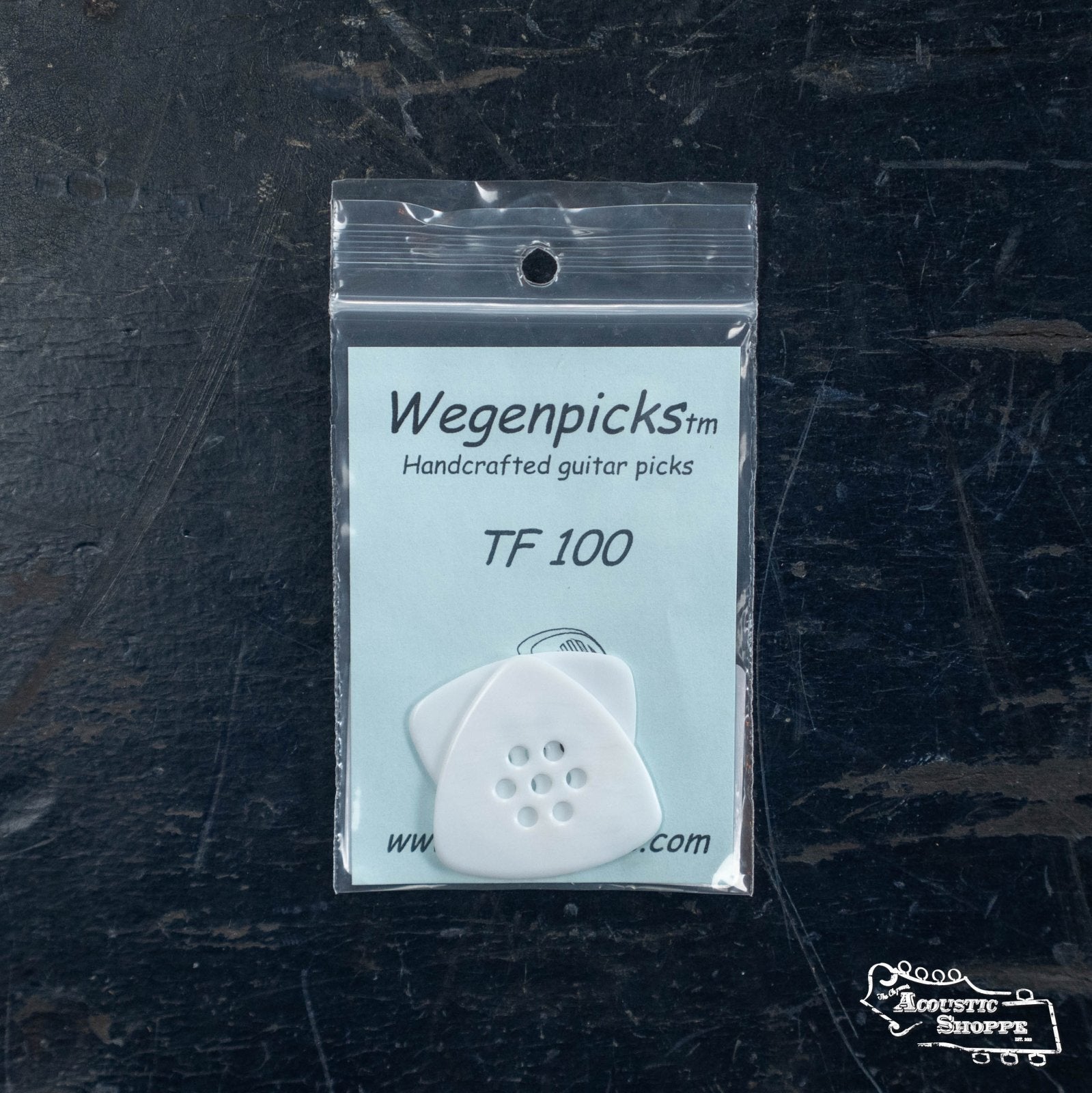 Wegen TF100 Triangular Acoustic Guitar Pick - Pack of 2, White, 1.0 mm