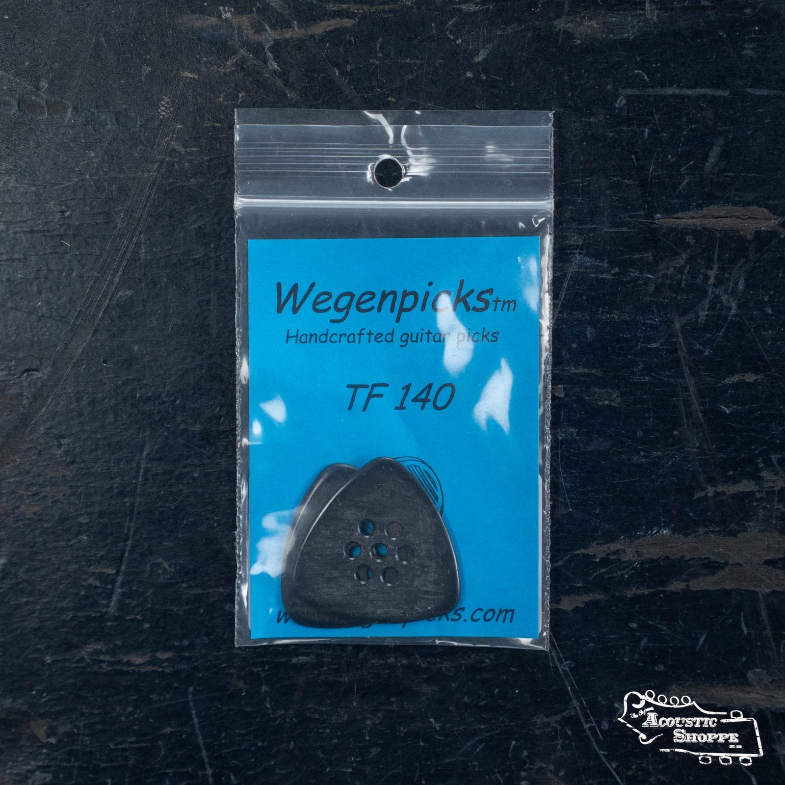 Wegen TF140B Triangular Acoustic Guitar Pick - Pack of 2, Black, 1.4mm