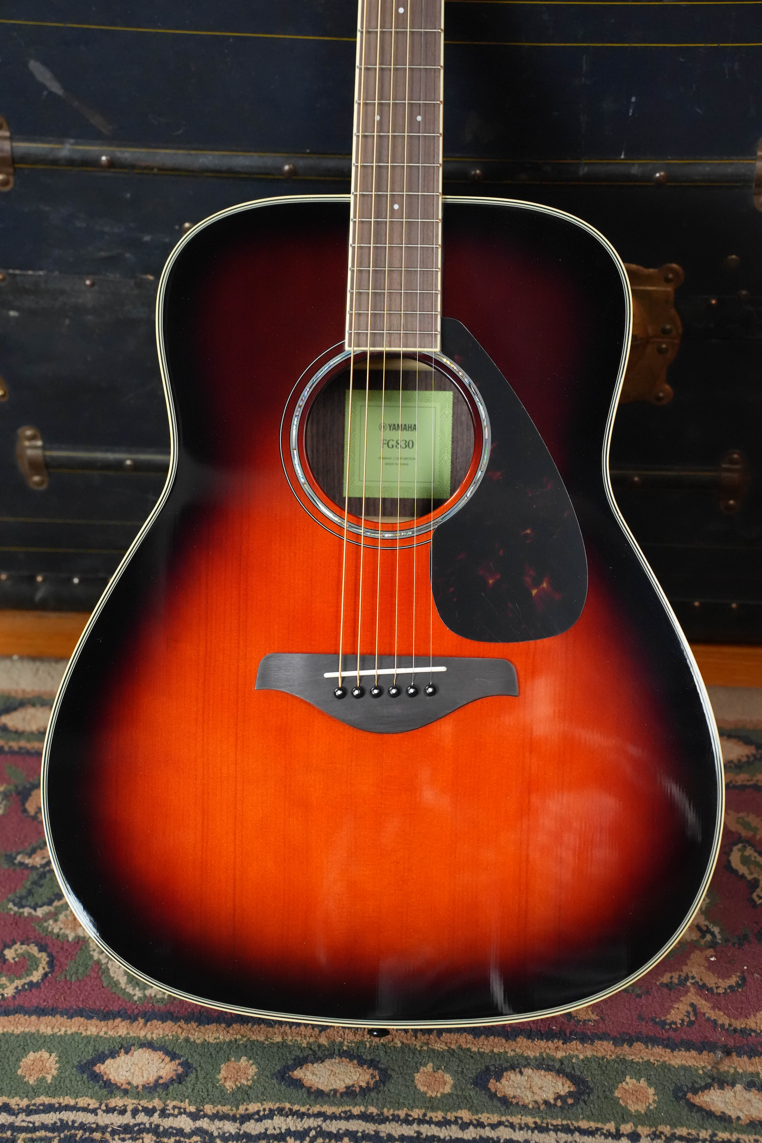 Yamaha FG830 TBS Spruce/Rosewood Tobacco Brown Sunburst Dreadnought Acoustic Guitar #0600
