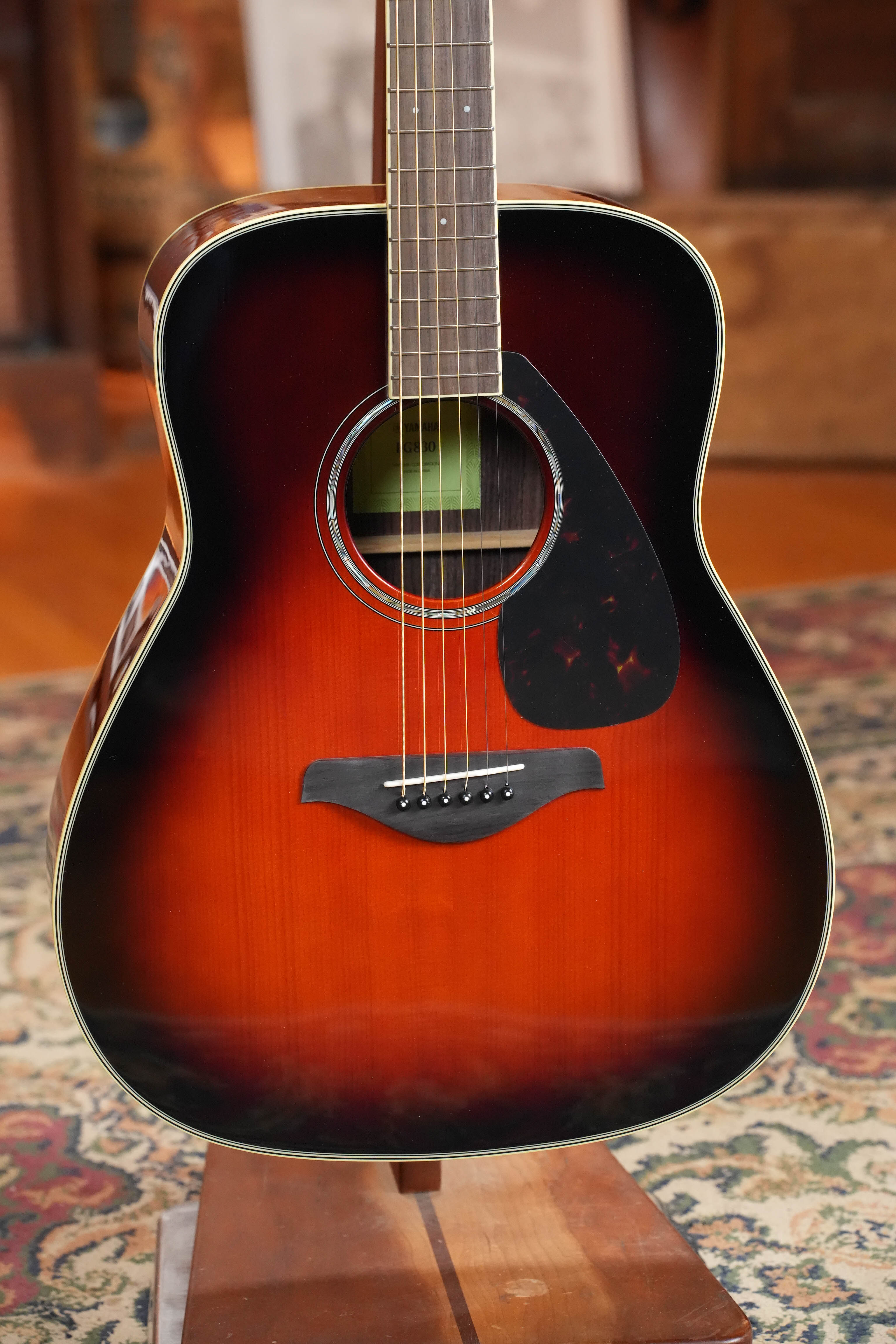 Yamaha FG830 TBS Spruce/Rosewood Tobacco Brown Sunburst Dreadnought Acoustic Guitar #0600