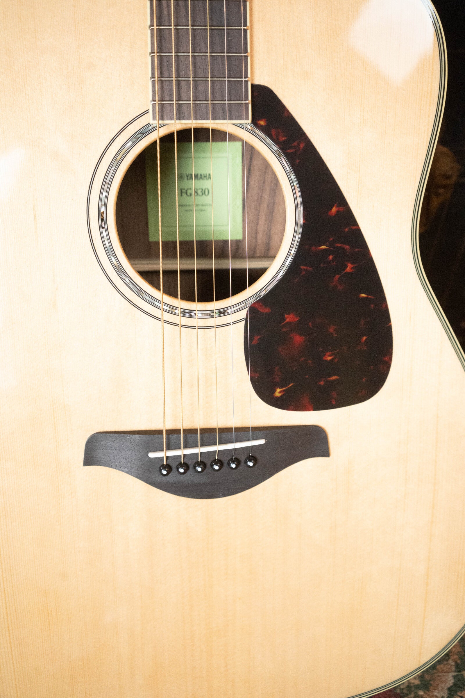 Yamaha FG830 Spruce/Laminate Rosewood Natural Dreadnought Acoustic Guitar #0562