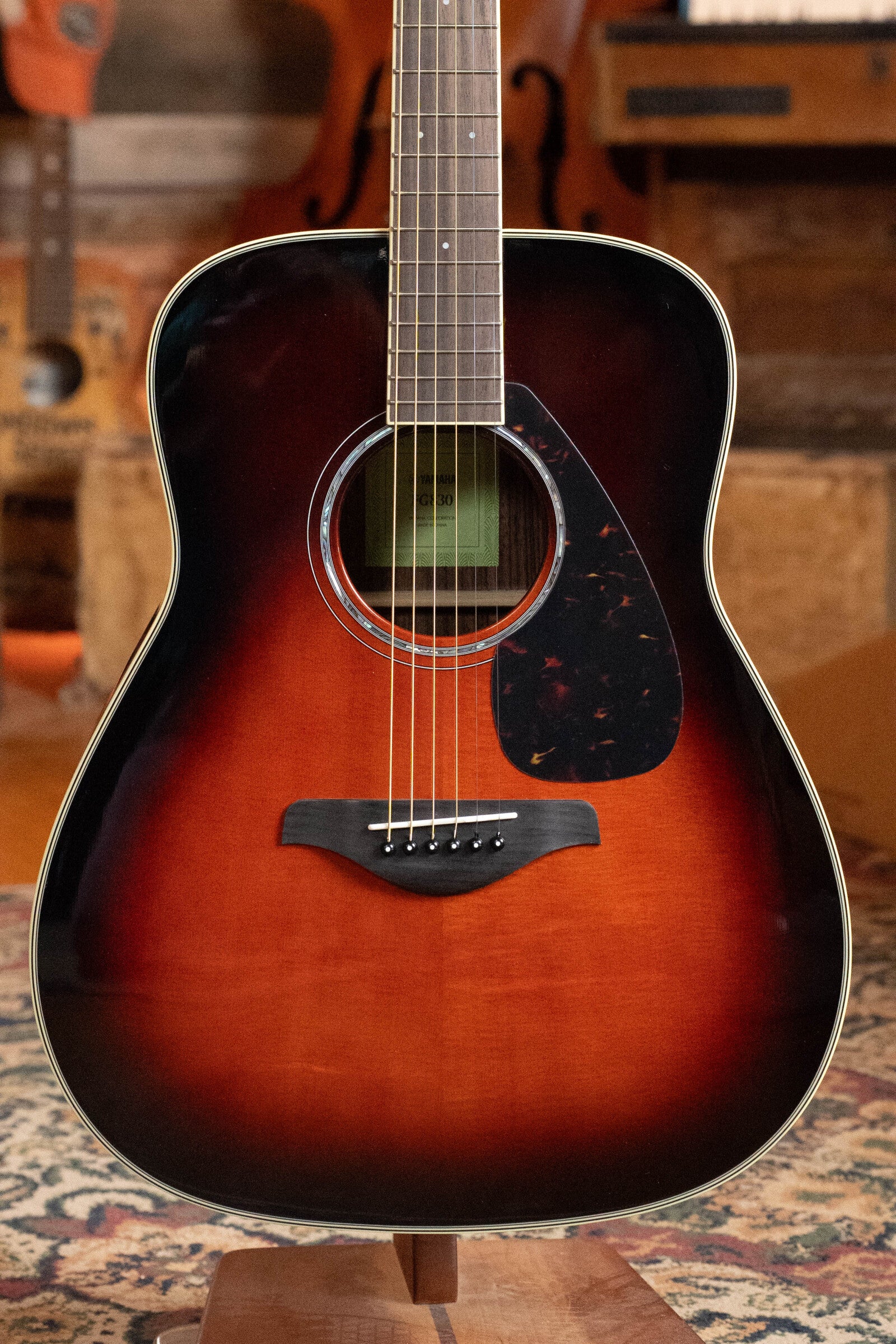 Yamaha FG830 TBS Spruce/Rosewood Tobacco Brown Sunburst Dreadnought Acoustic Guitar #0468