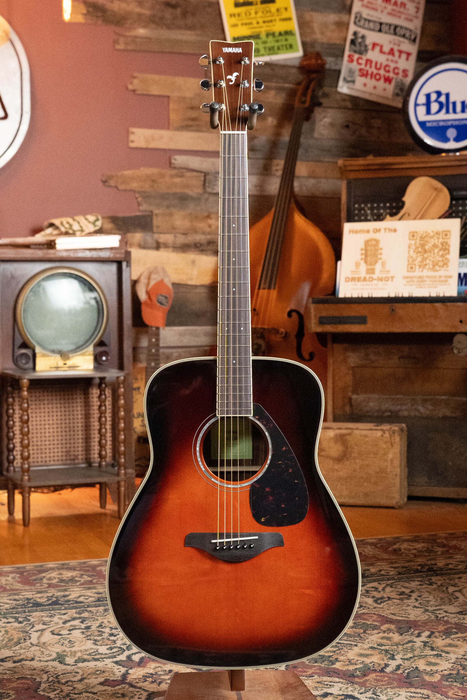 Yamaha FG830 TBS Spruce/Rosewood Tobacco Brown Sunburst Dreadnought Acoustic Guitar #0513