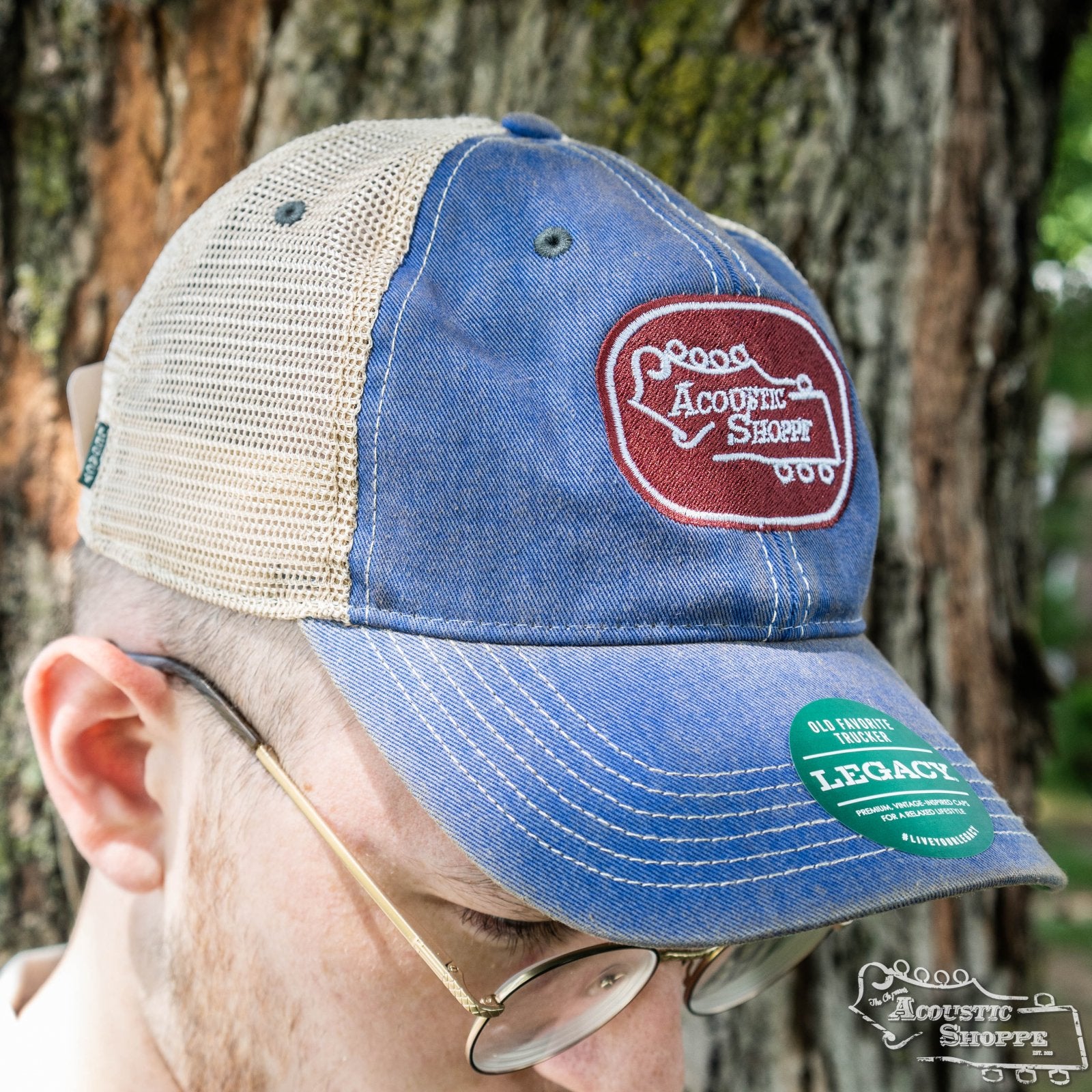 Acoustic Shoppe Legacy Badge Trucker Cap Royal Blue / Red