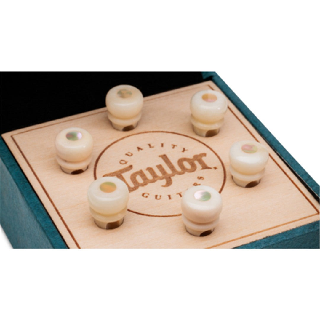Taylor Bridge Pin Set, Bone, White w/Green Opal