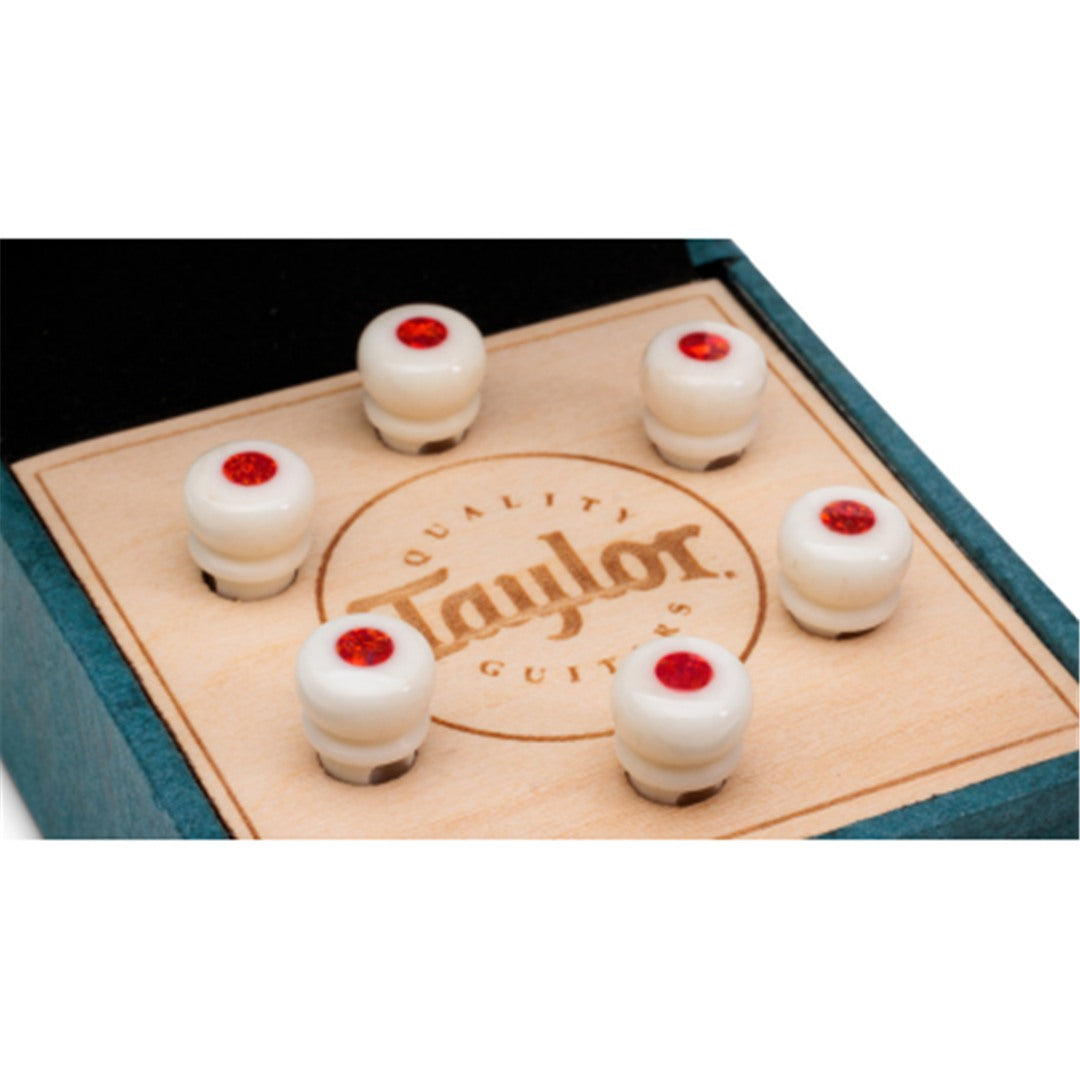 Taylor Bridge Pin Set, Bone, White w/Red Opal