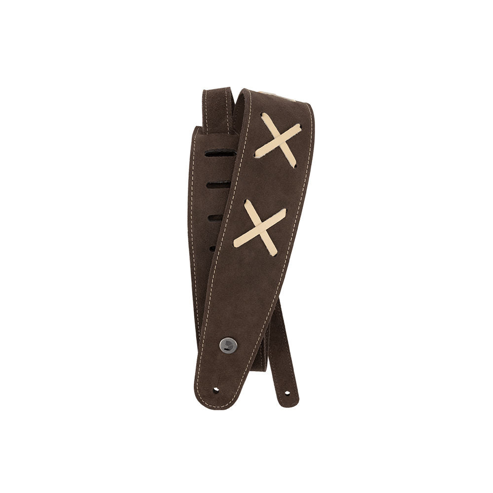 D'Addario Vintage Suede Guitar Strap - Brown 25VDG00