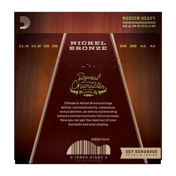 D'Addario Nickel Bronze Mandolin Set Medium-Heavy 11.5-41 ( NBM11541)