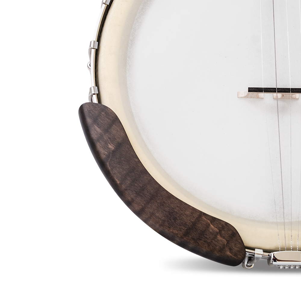 Deering Vega Avett Star Signature Banjo - front pot close up with armrest