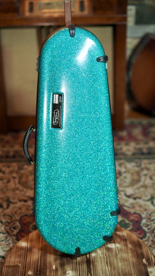 Calton Mandolin Deluxe, F Style, Smooth Glitter Finish: Blue Lagoon/Aqua Interior #19-601789