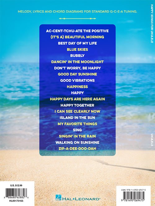 Happy Songs for Ukulele 20 Upbeat Favorites to Strum & Sing (HL00173163)