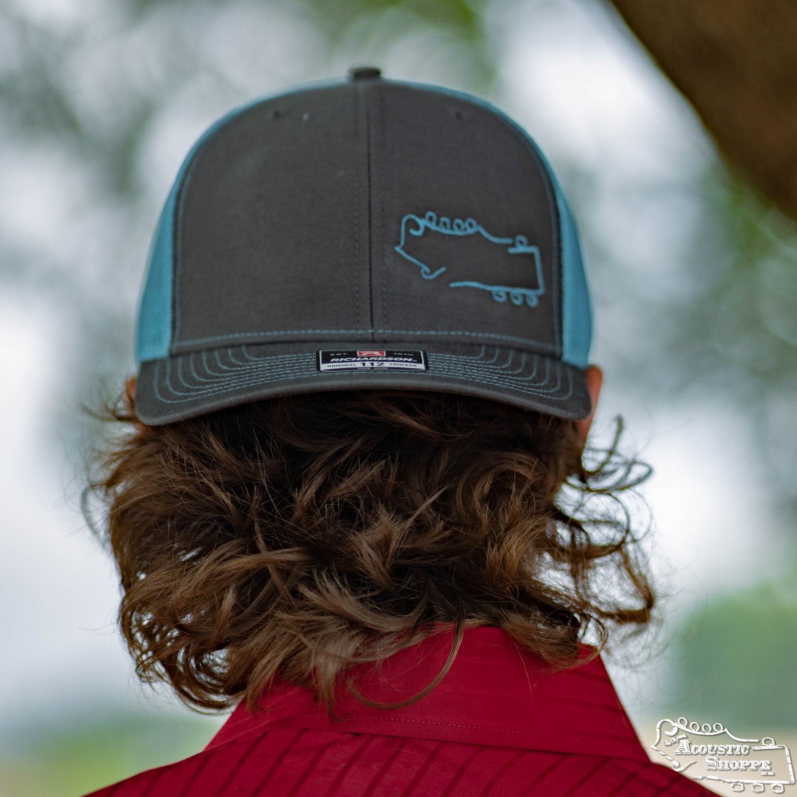 Acoustic Shoppe Small Logo Outline Trucker Cap Neon Blue / Charcoal