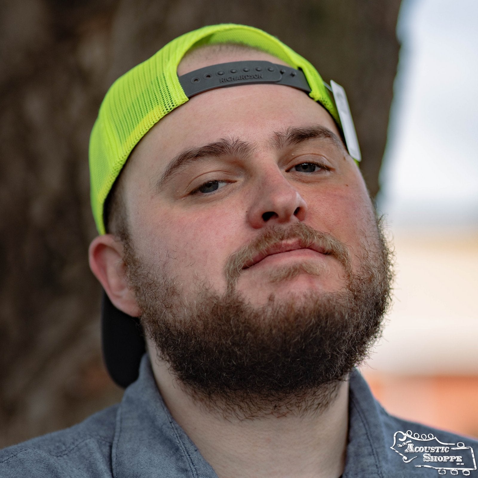 Acoustic Shoppe Small Logo Outline Trucker Cap Neon Yellow / Charcoal