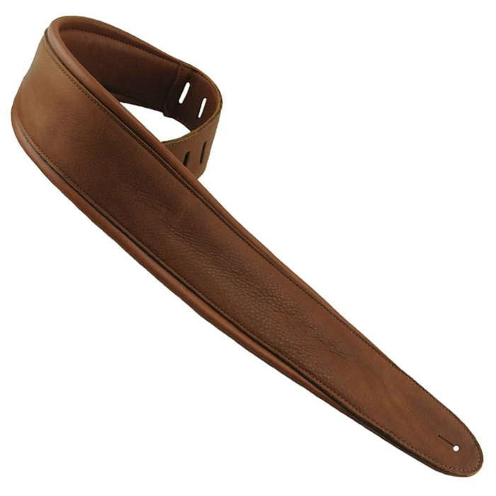 OMG Music Henry Heller 3.5" Padded Luxe Soft Glove Capri Leather Guitar Strap Brown (HPAD35-37)